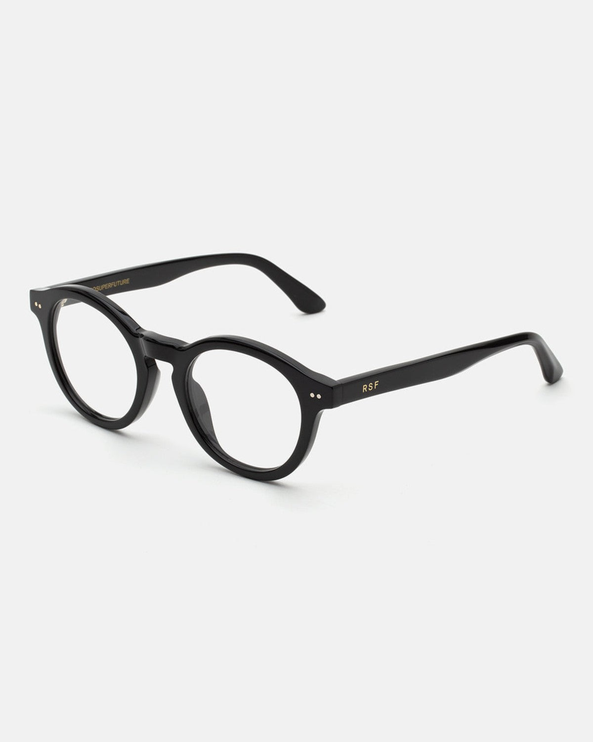 Angle view of RETROSUPERFUTURE Numero 129 Black sunglasses.