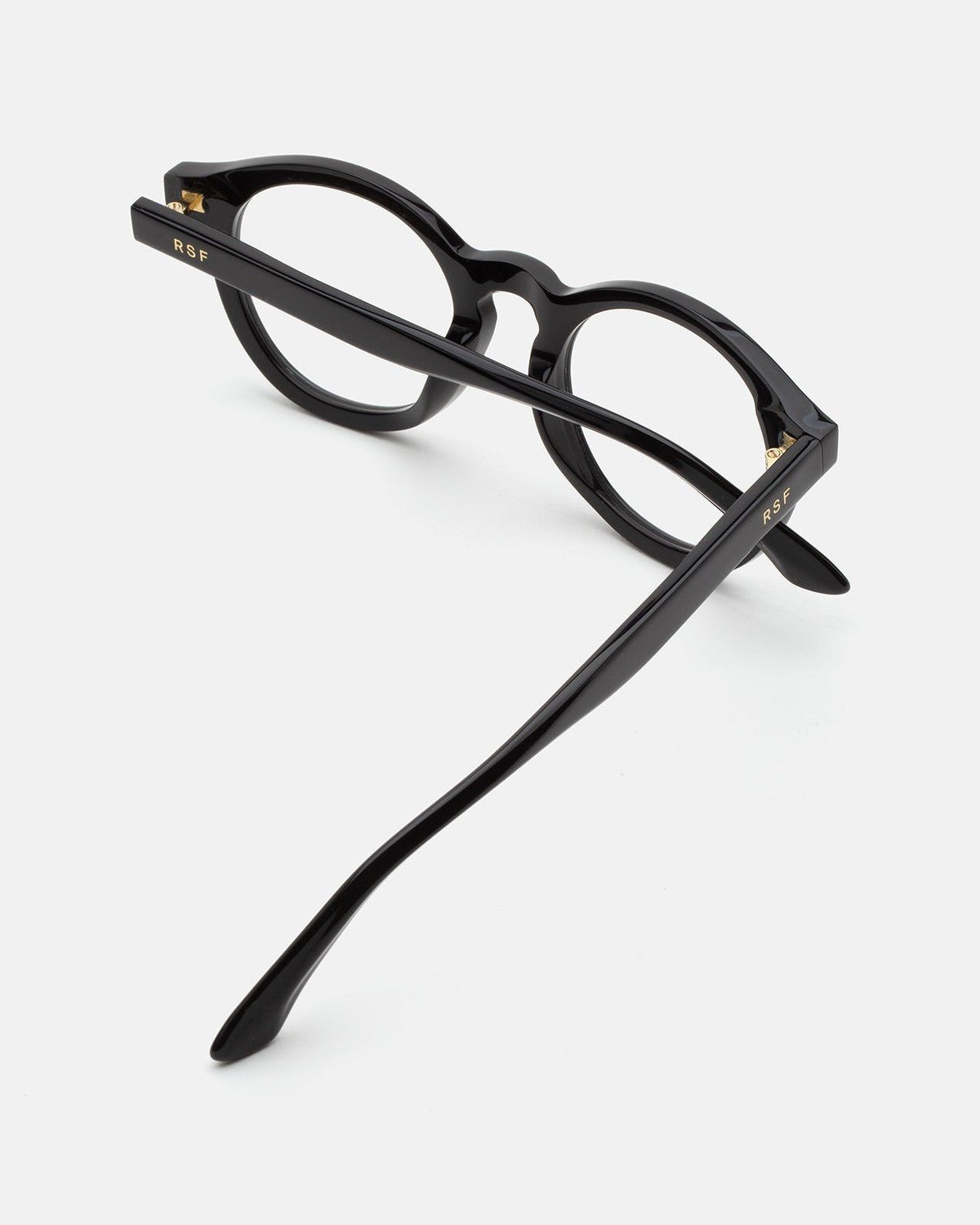 Overhead view showing the temples of RETROSUPERFUTURE Numero 129 Black sunglasses.