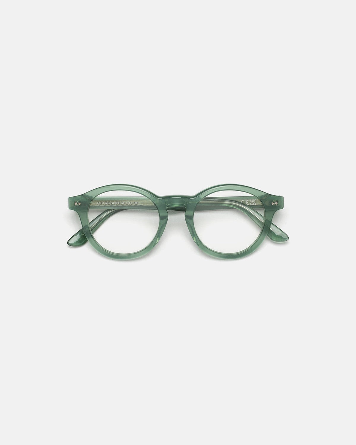 Front view of RETROSUPERFUTURE Numero 129 Salvia sunglasses.