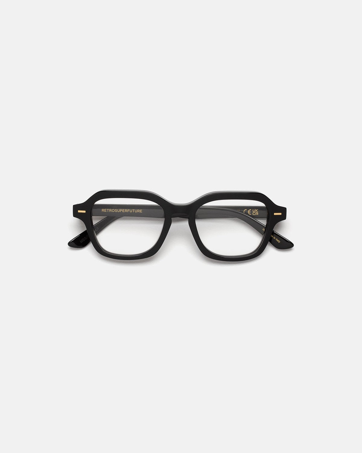 Front view of RETROSUPERFUTURE Numero 130 Black sunglasses.
