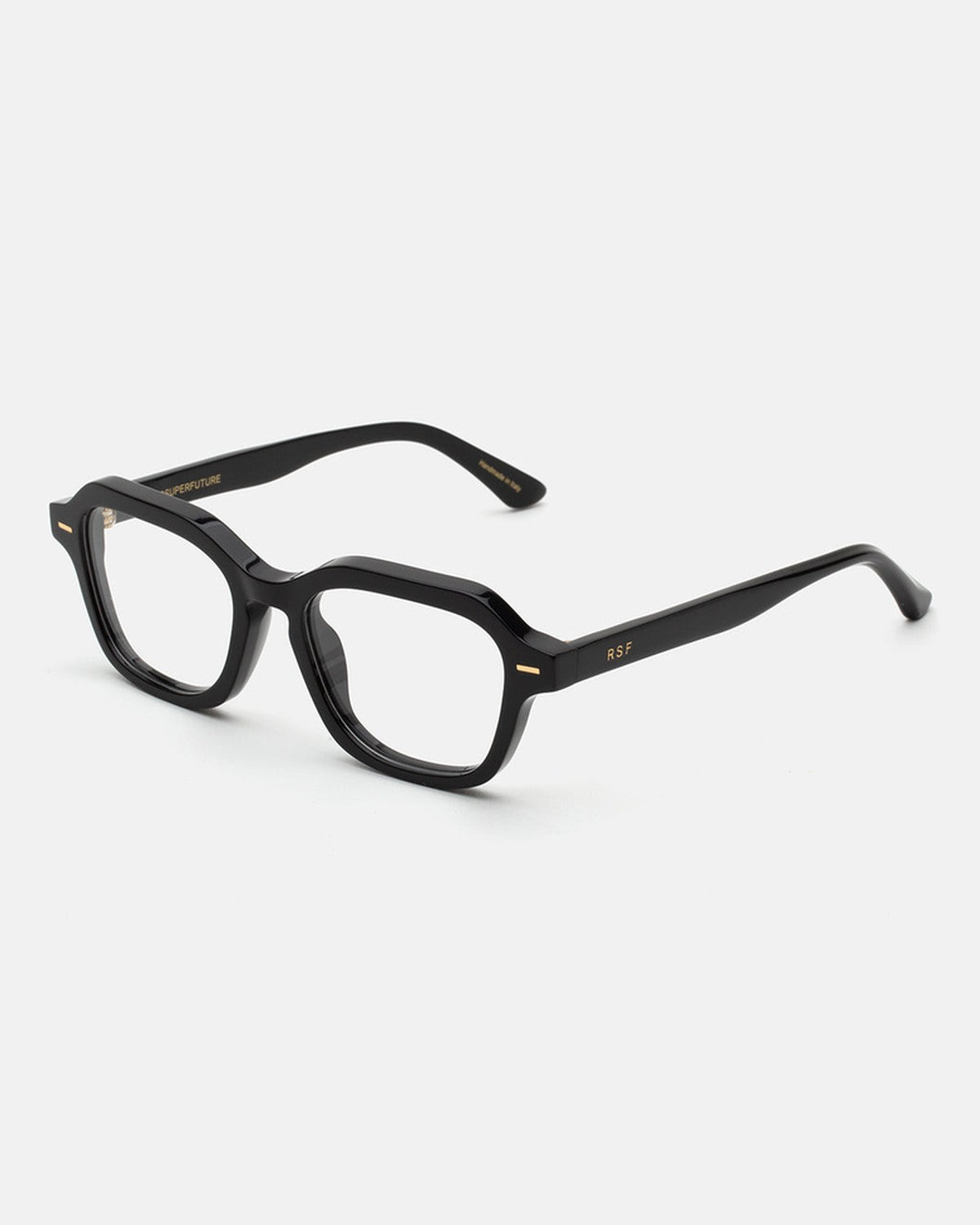 Angle view of RETROSUPERFUTURE Numero 130 Black sunglasses.