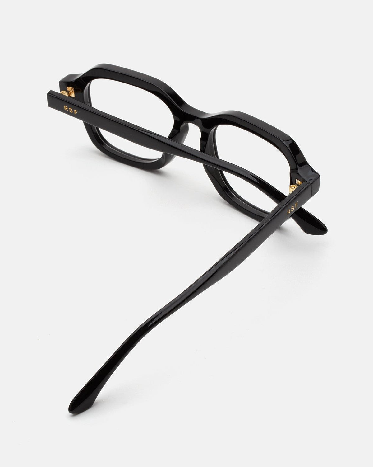 Overhead view showing the temples of RETROSUPERFUTURE Numero 130 Black sunglasses.