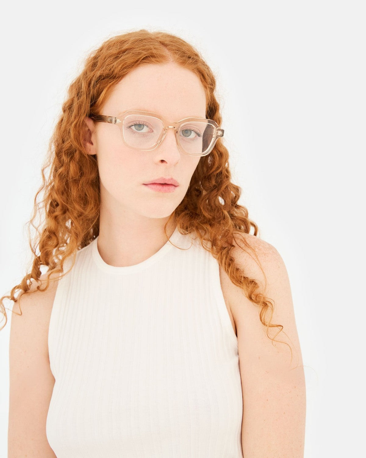 Front try-on view of RETROSUPERFUTURE Numero 130 Resina sunglasses.