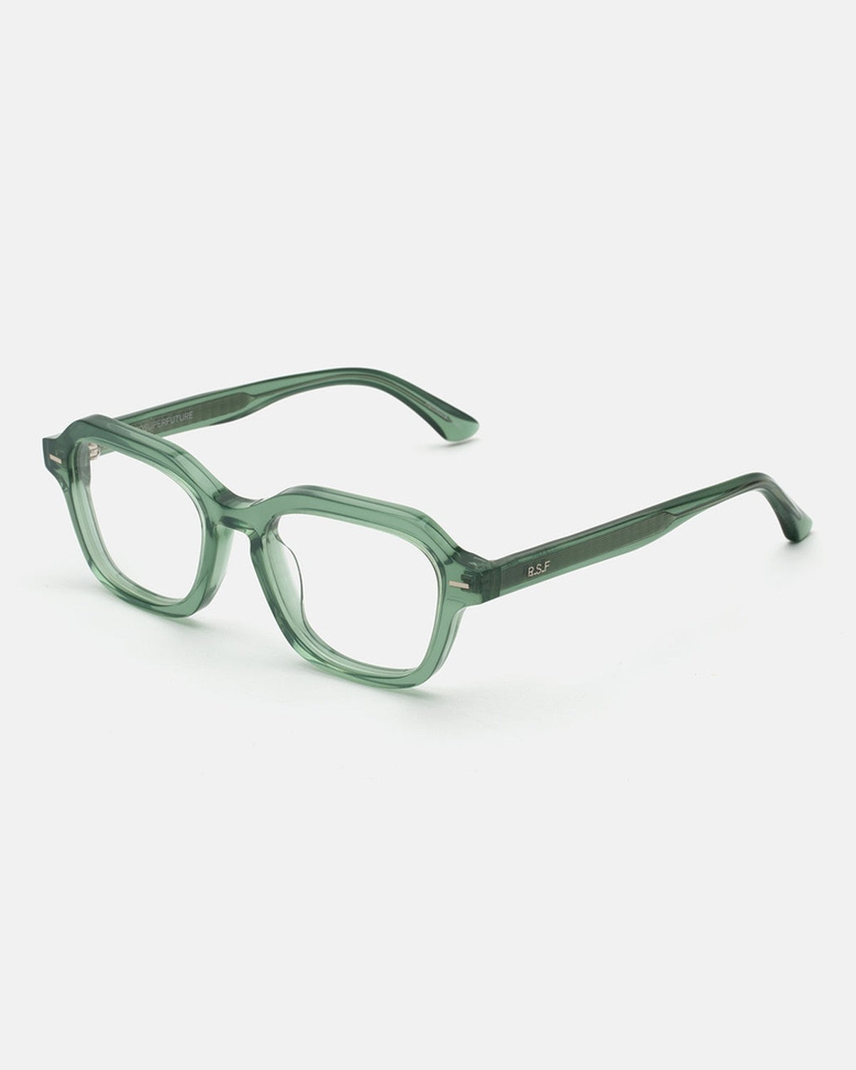 Angle view of RETROSUPERFUTURE Numero 130 Salvia sunglasses.