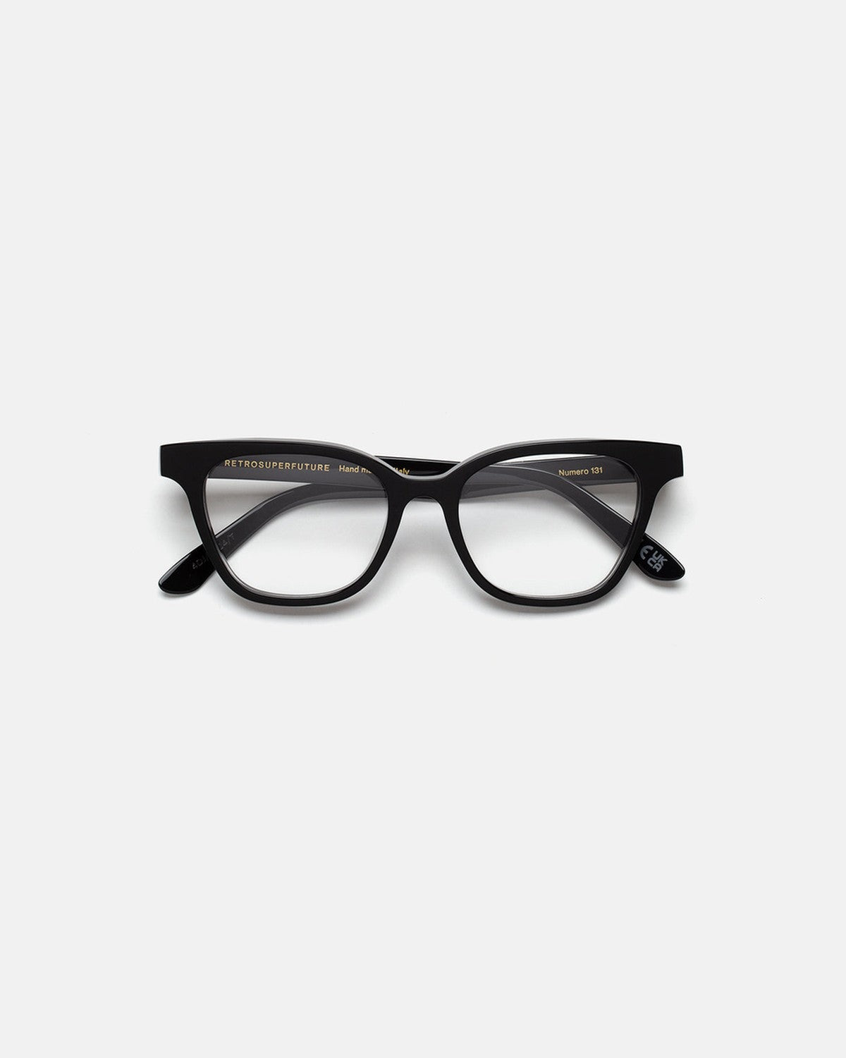 Front view of RETROSUPERFUTURE Numero 131 Black sunglasses.