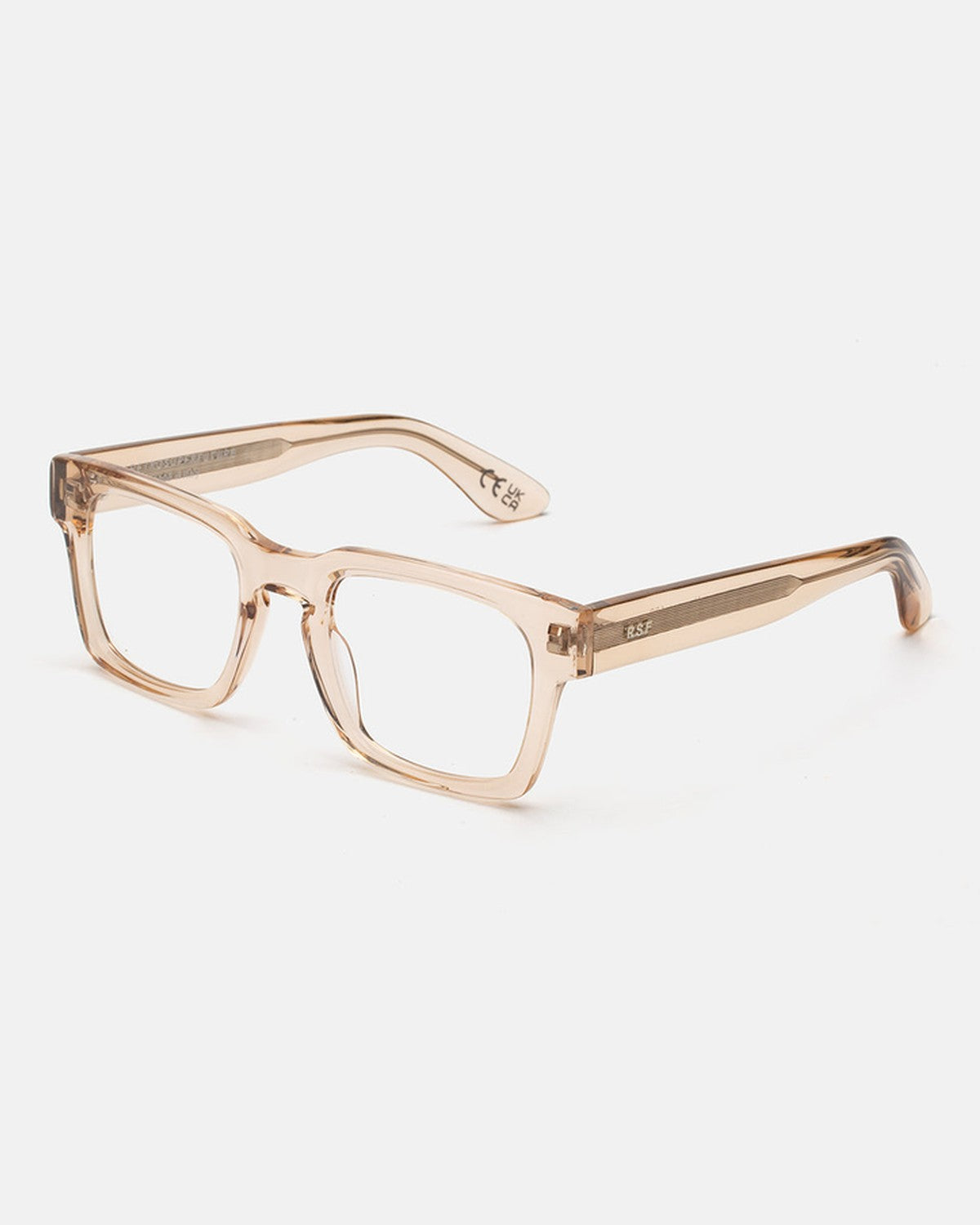 Angle view of RETROSUPERFUTURE Numero 133 Resina sunglasses showing the temples.