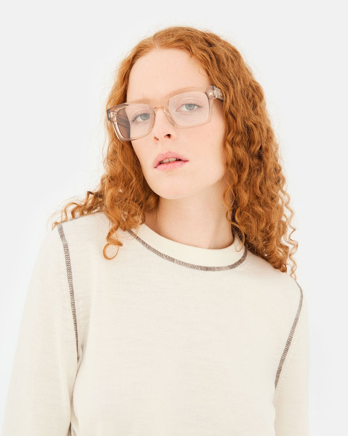 Front lifestyle view of RETROSUPERFUTURE Numero 133 Resina sunglasses worn by a model.