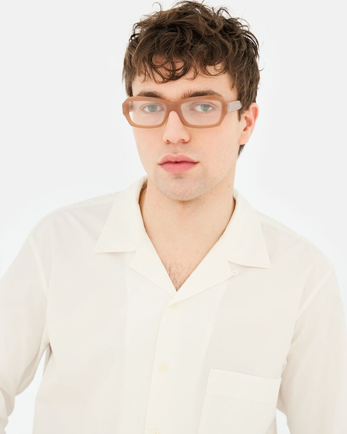 Model wearing RETROSUPERFUTURE Numero 134 Cola sunglasses.