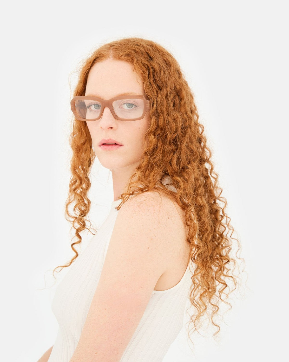 Front try-on view of RETROSUPERFUTURE Numero 134 Cola sunglasses.