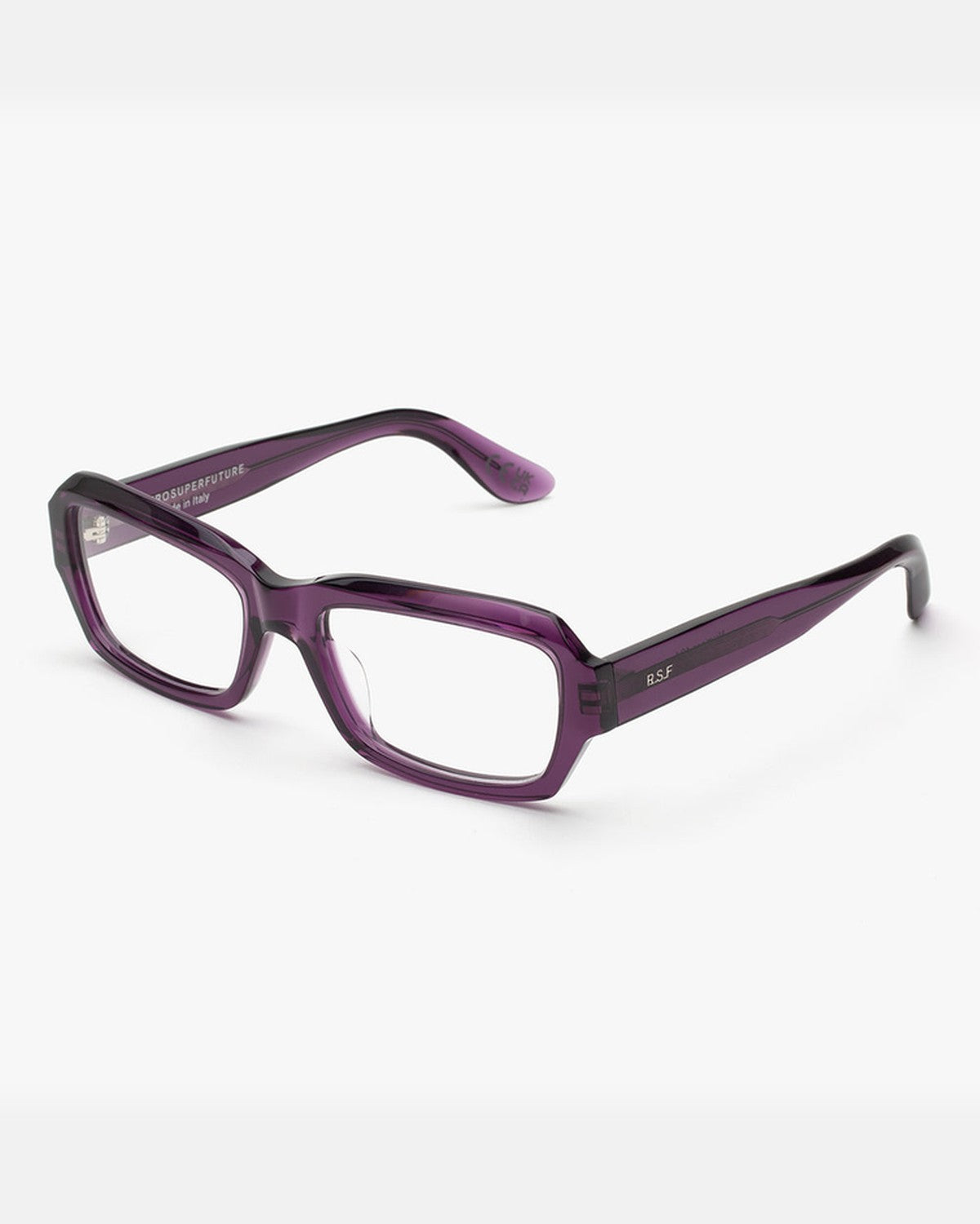 Angle view of RETROSUPERFUTURE Numero 134 Melanzana sunglasses.