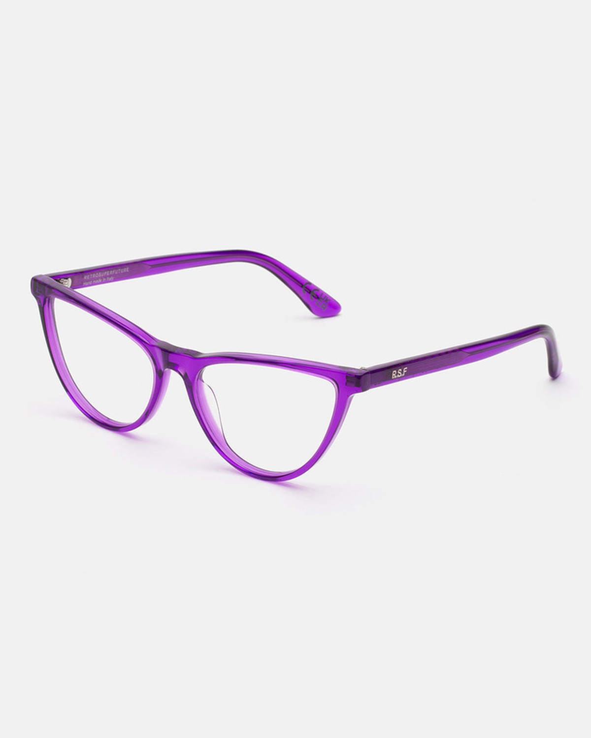 Angle view of RETROSUPERFUTURE Numero 135 Violissimo sunglasses.