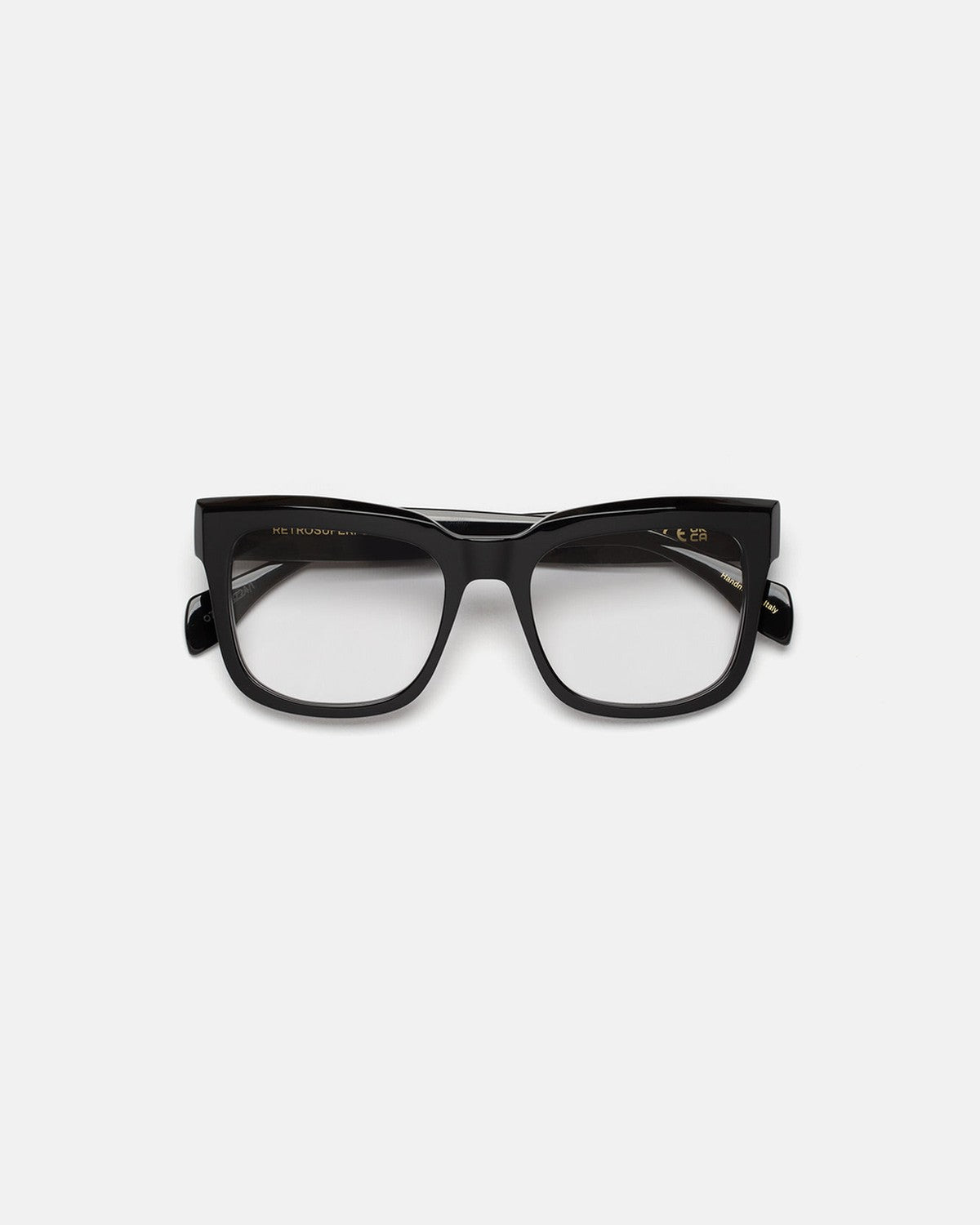 Front view of RETROSUPERFUTURE Numero 136 Black sunglasses.
