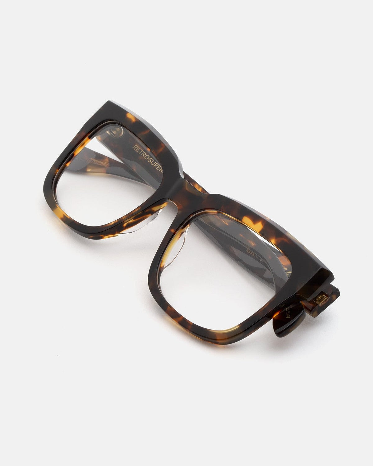 Overhead view of RETROSUPERFUTURE Numero 136 Burnt Havana sunglasses.