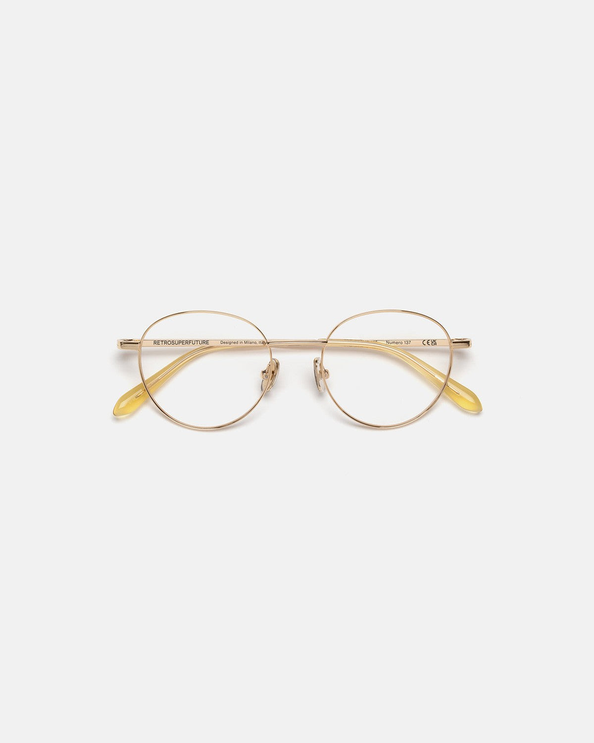 Front view of RETROSUPERFUTURE Numero 137 Cremoso sunglasses.