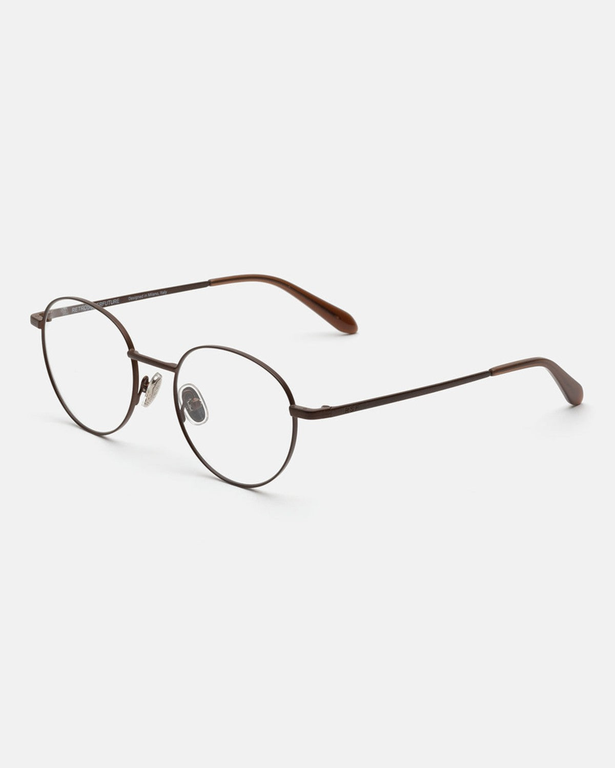 Angle view of RETROSUPERFUTURE Numero 137 Dark Brown sunglasses.