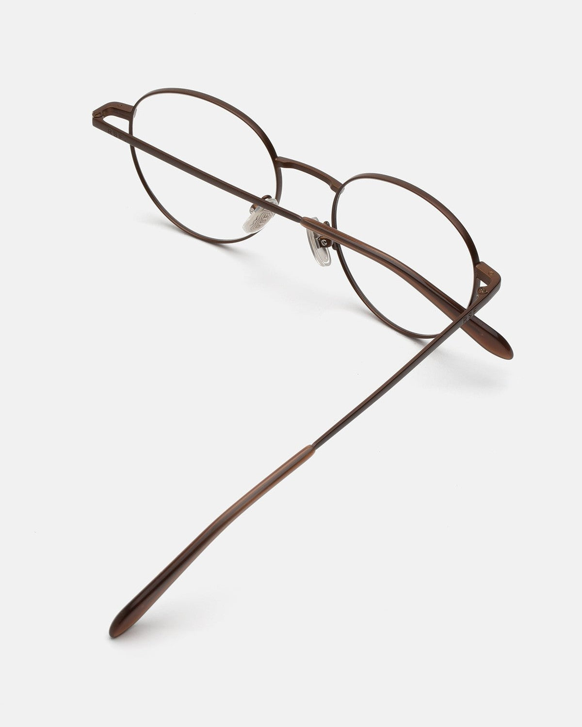 Folded view of RETROSUPERFUTURE Numero 137 Dark Brown sunglasses showing temples.
