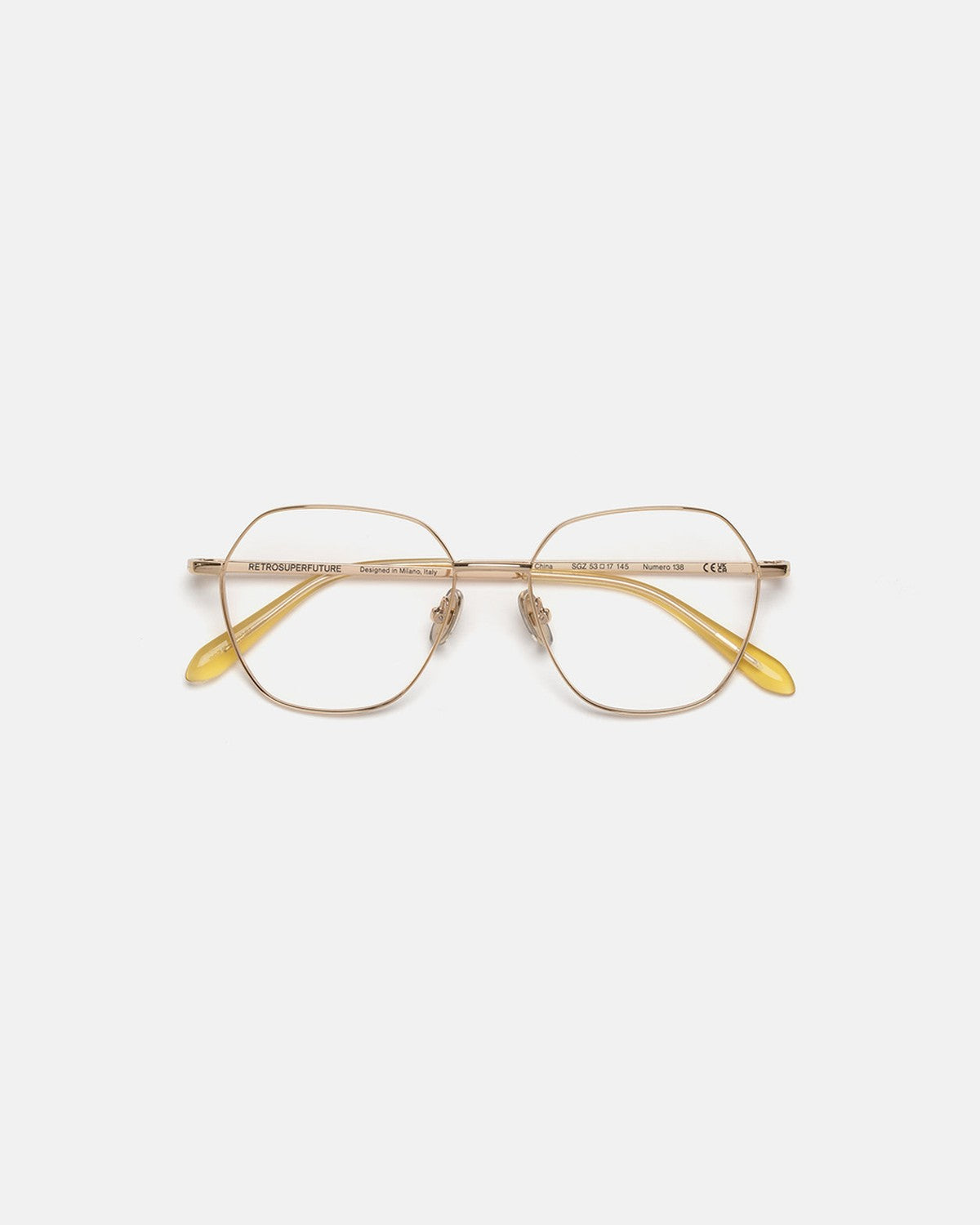 Front view of RETROSUPERFUTURE Numero 138 Cremoso sunglasses.