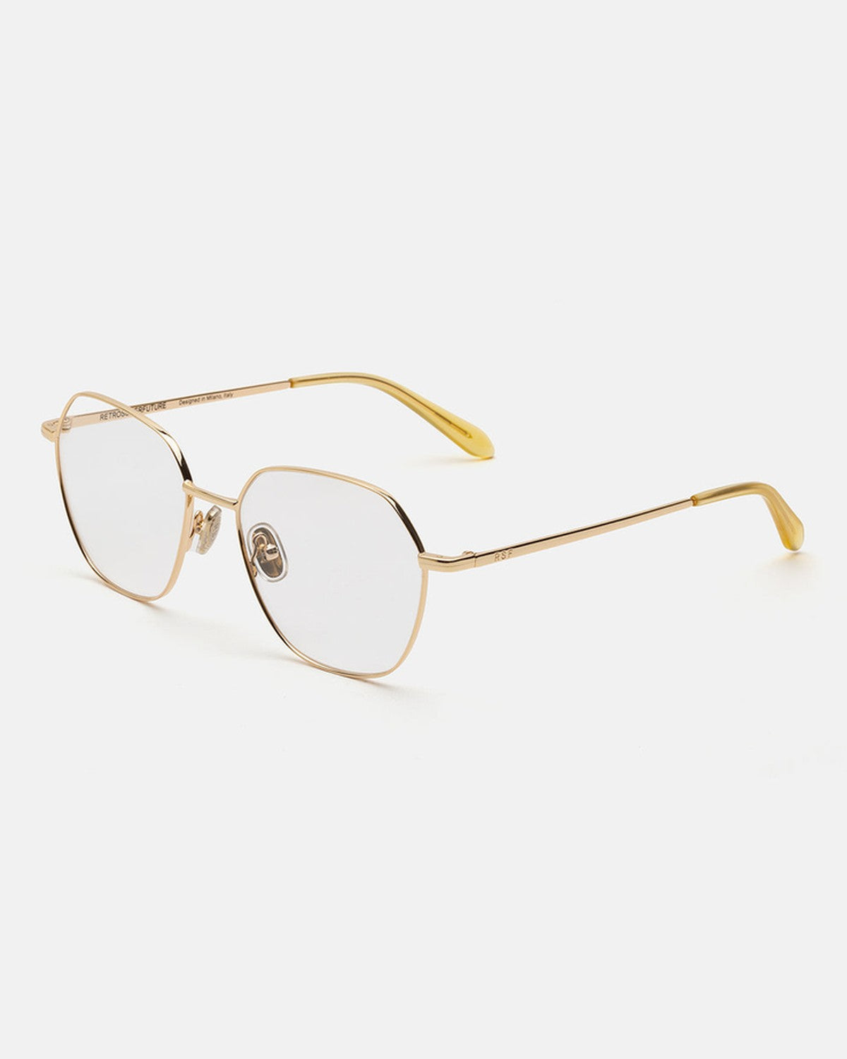Angled view of RETROSUPERFUTURE Numero 138 Cremoso sunglasses.