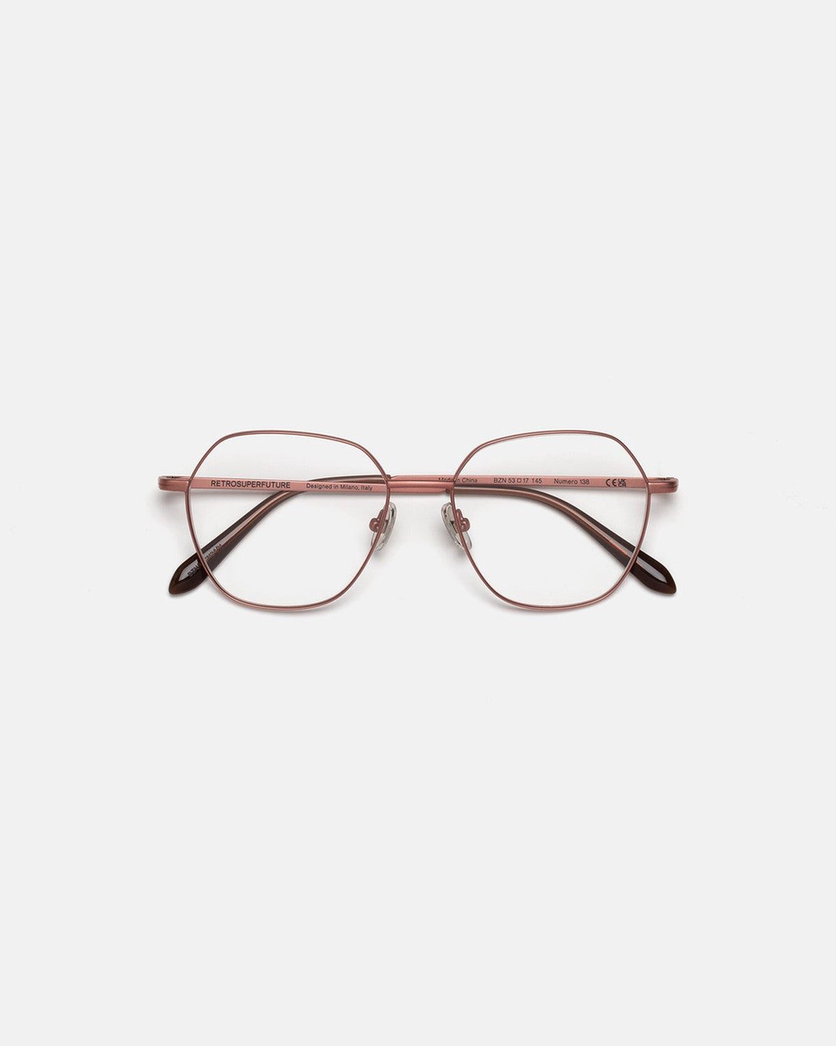 Front view of RETROSUPERFUTURE Numero 138 Dark Brown sunglasses.