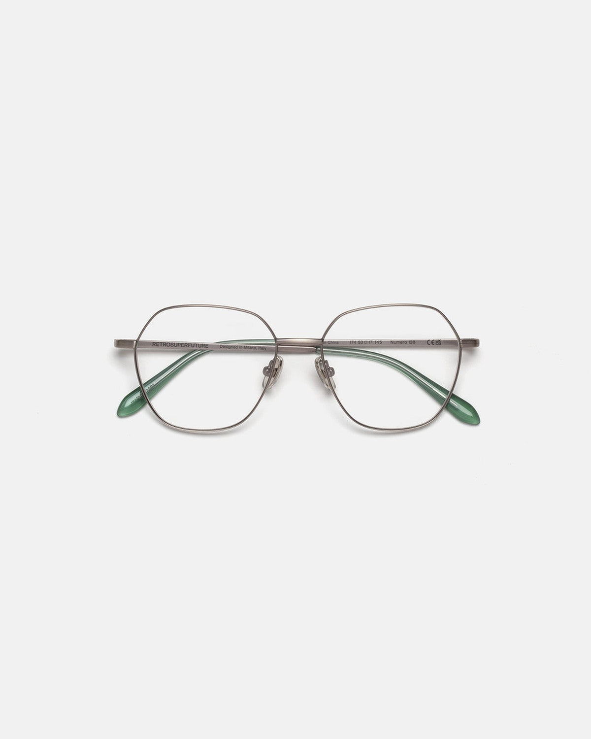 Front view of RETROSUPERFUTURE Numero 138 Salvia sunglasses.