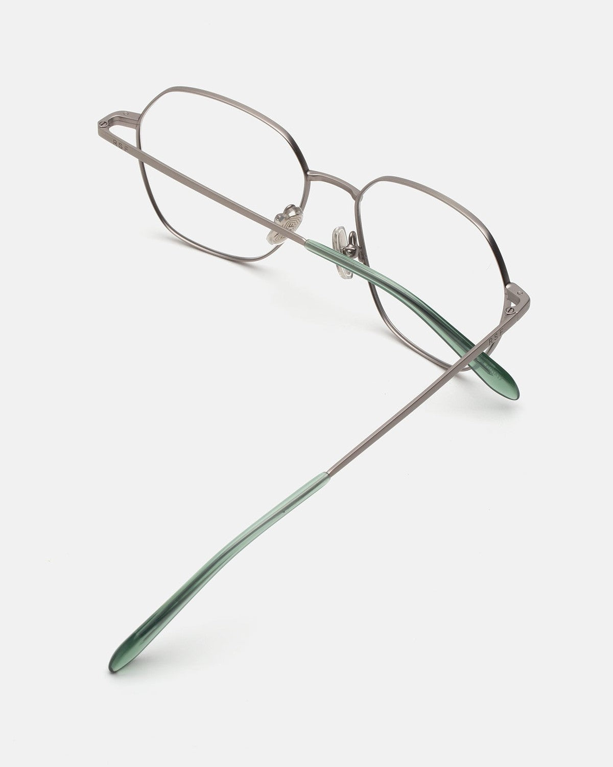 Overhead view of RETROSUPERFUTURE Numero 138 Salvia sunglasses showing temple length.