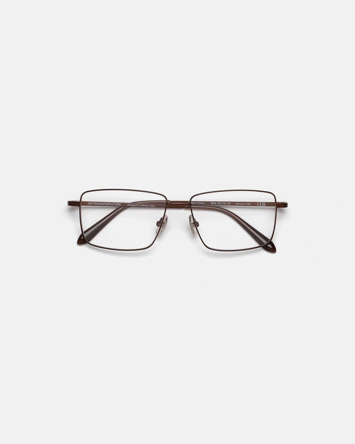 Front view of RETROSUPERFUTURE Numero 139 Dark Brown sunglasses.