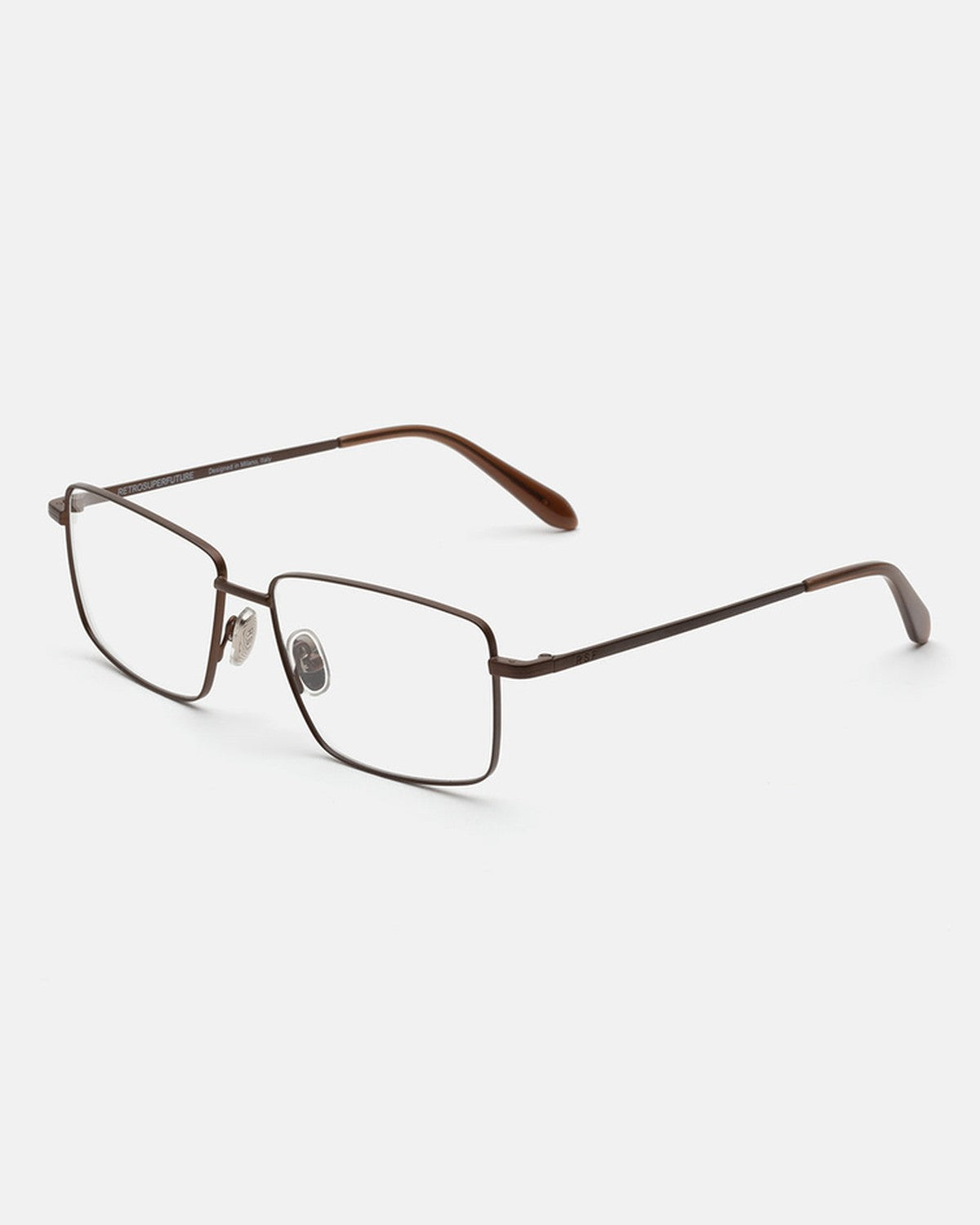 Angle view of RETROSUPERFUTURE Numero 139 Dark Brown sunglasses.