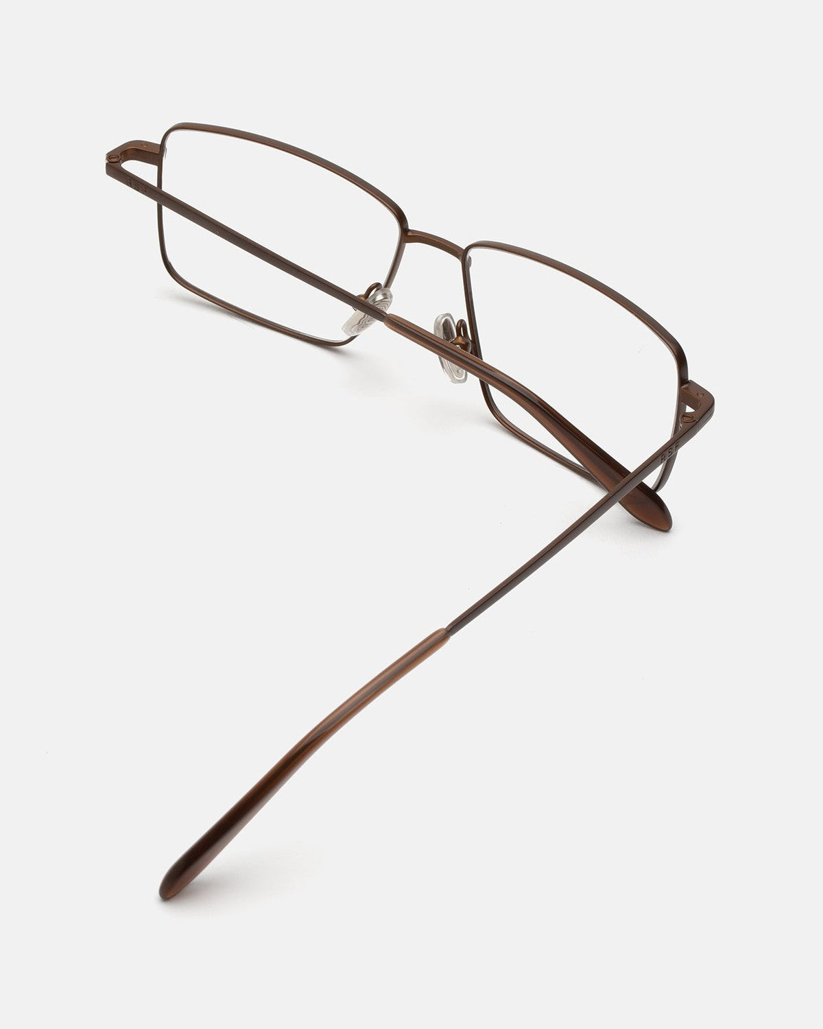 Overhead view of RETROSUPERFUTURE Numero 139 Dark Brown sunglasses showing the temple construction.
