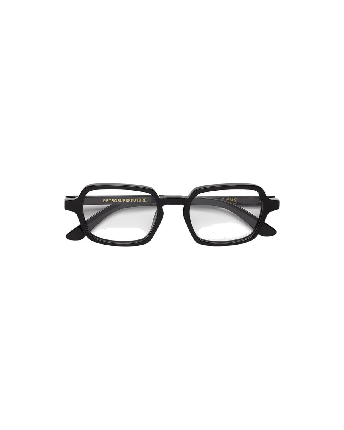 Front view of RETROSUPERFUTURE Numero 141 Nero sunglasses folded flat.