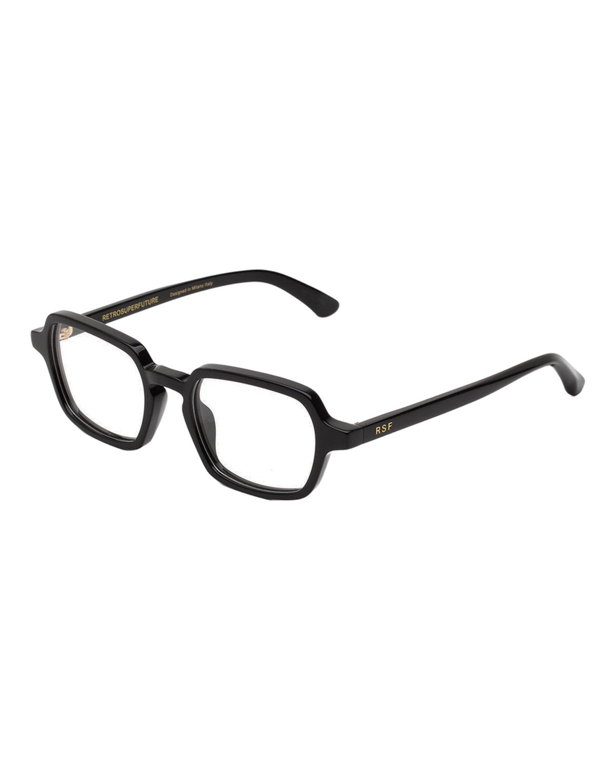 Angled view of RETROSUPERFUTURE Numero 141 Nero sunglasses.