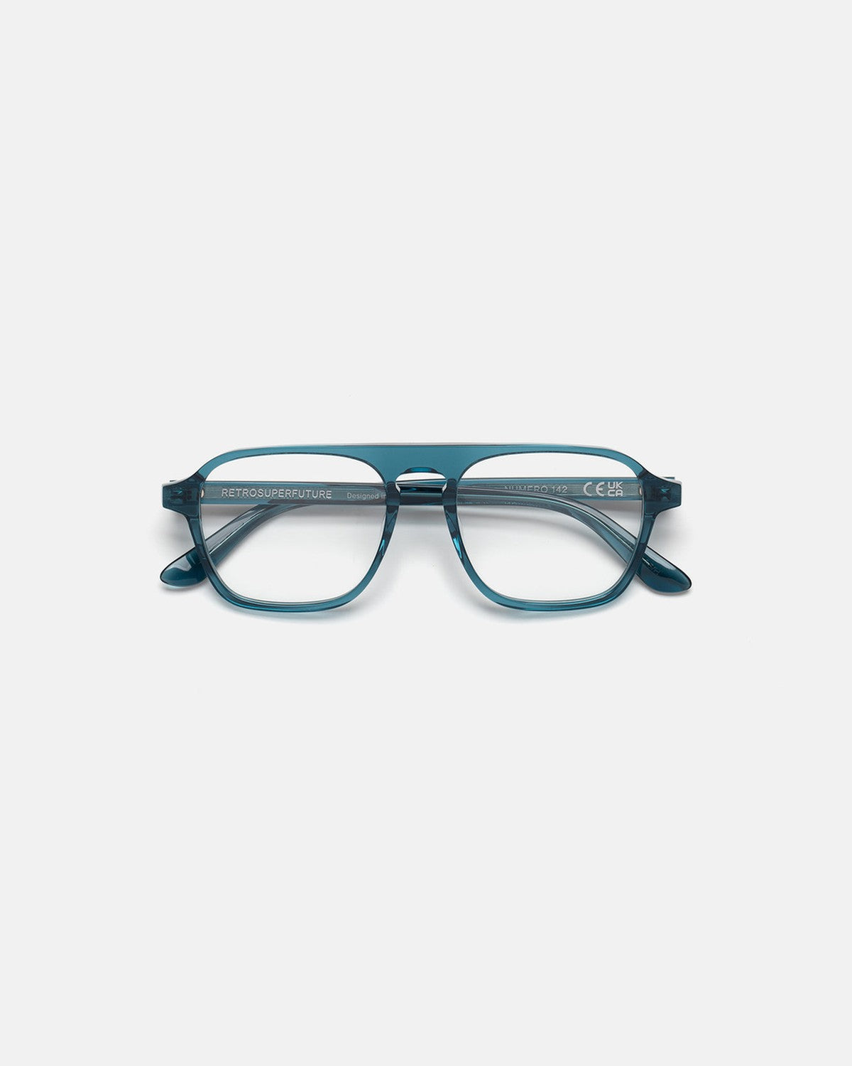 Front view of RETROSUPERFUTURE Numero 142 Teal sunglasses.