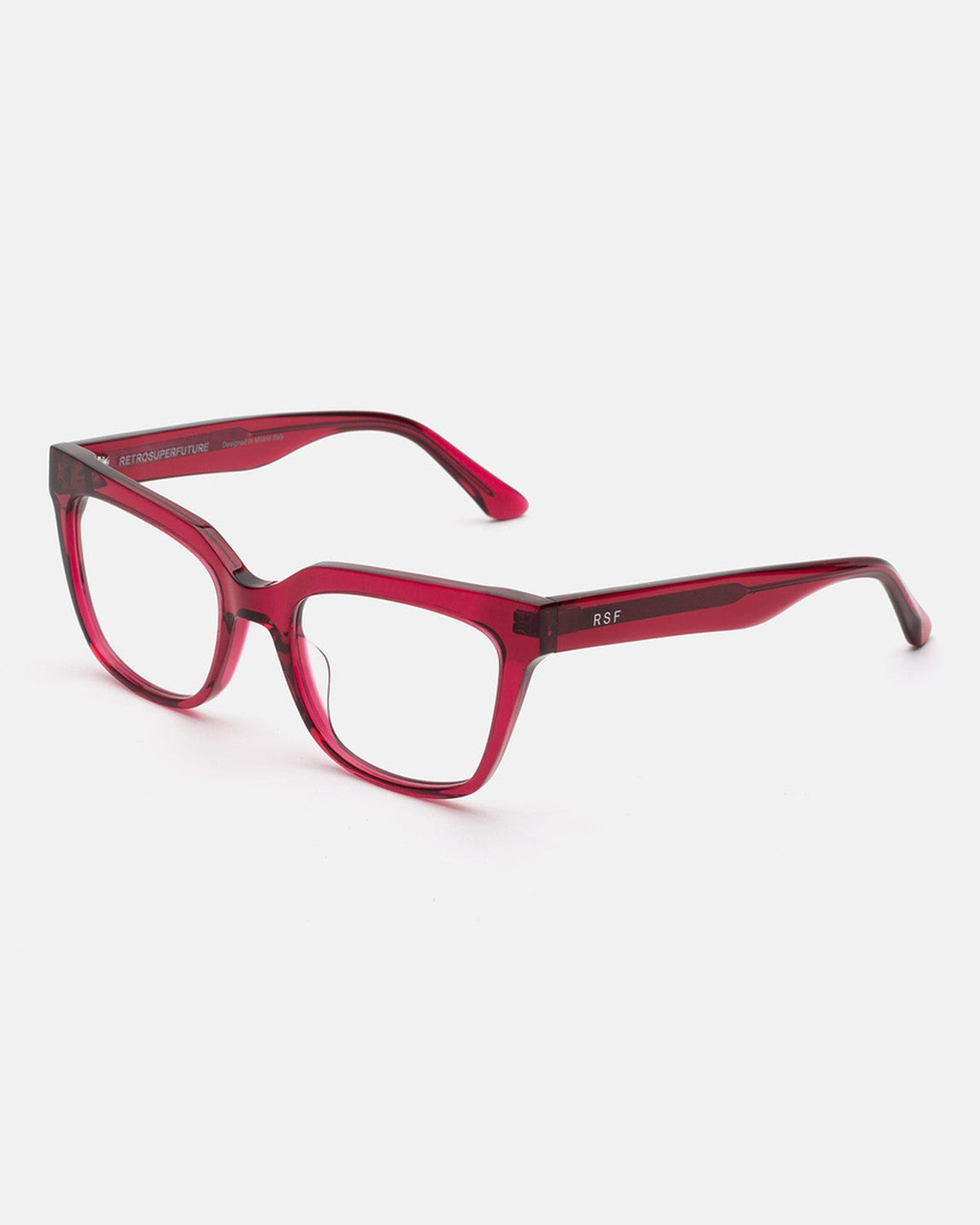 Angle view of RETROSUPERFUTURE Numero 143 Bordeaux sunglasses.
