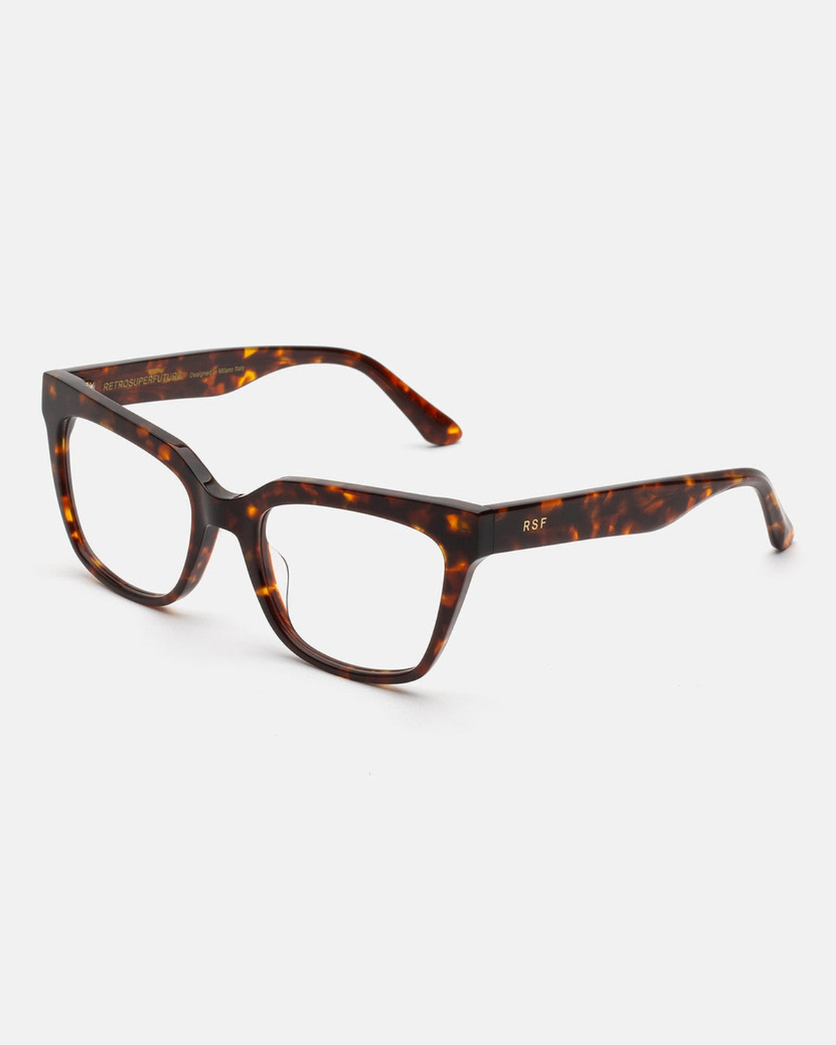 Angle view of RETROSUPERFUTURE Numero 143 Burnt sunglasses.