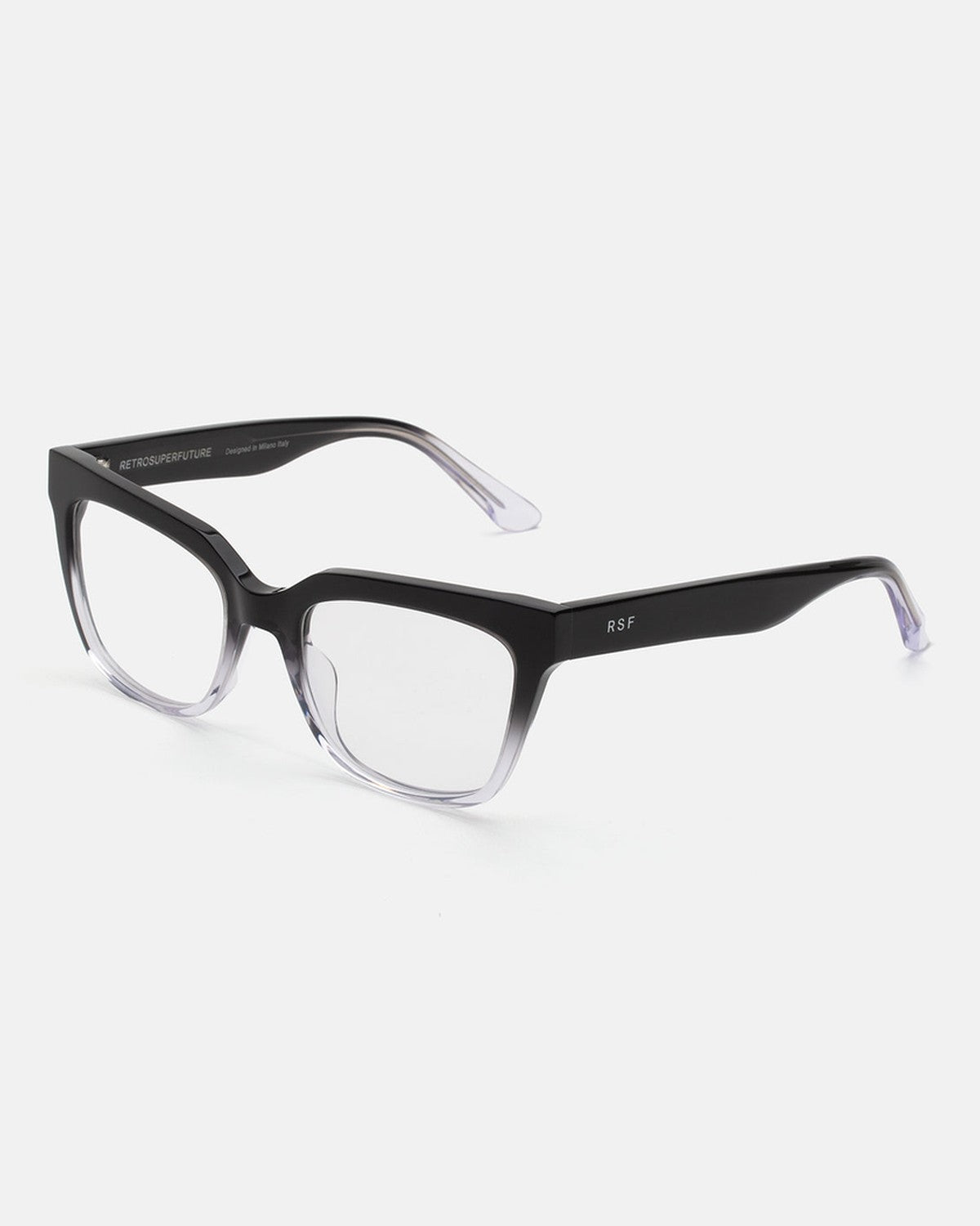 Angled view of RETROSUPERFUTURE Numero 143 Nero Sfumato sunglasses.