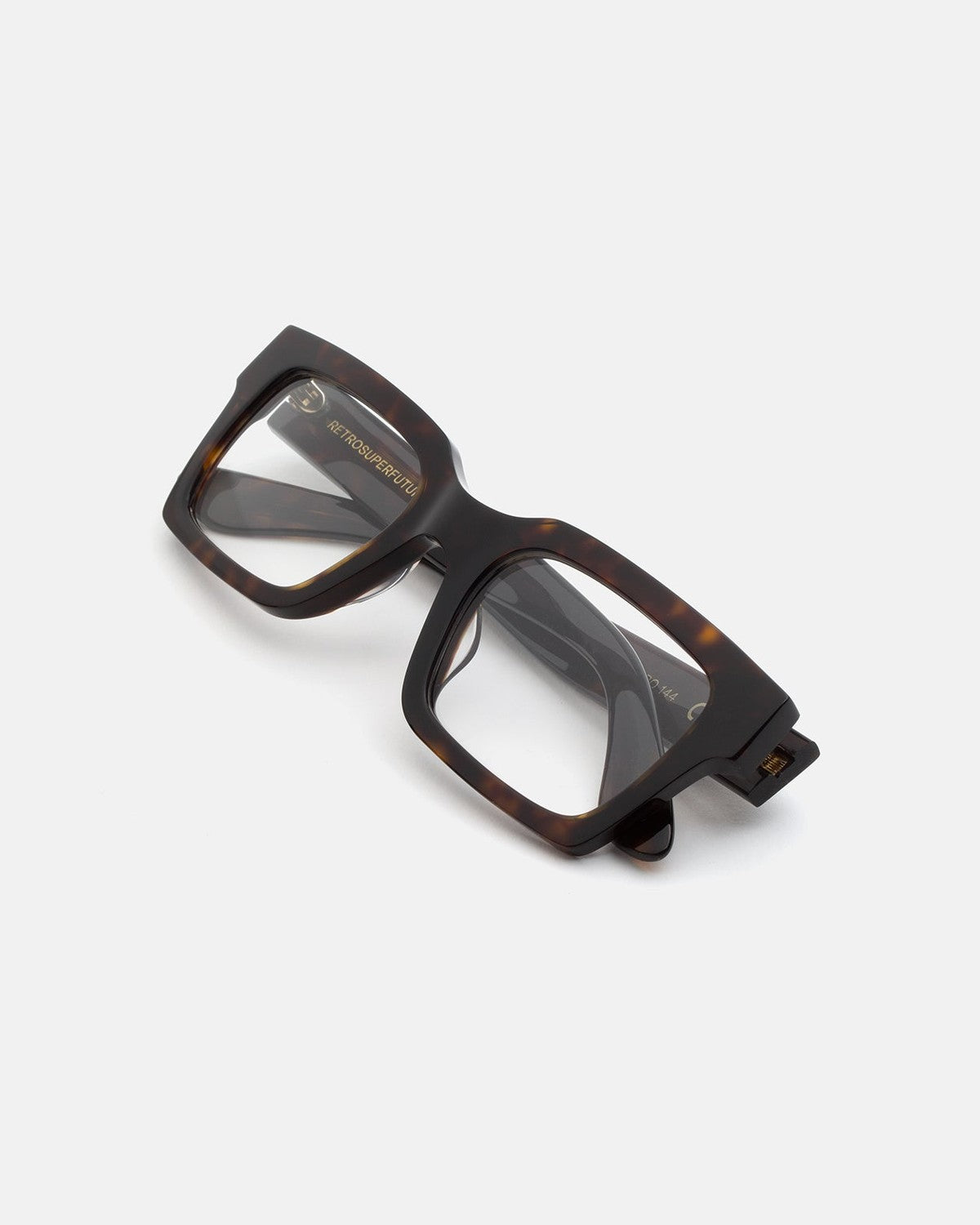 Folded view of RETROSUPERFUTURE Numero 144 Havana sunglasses.