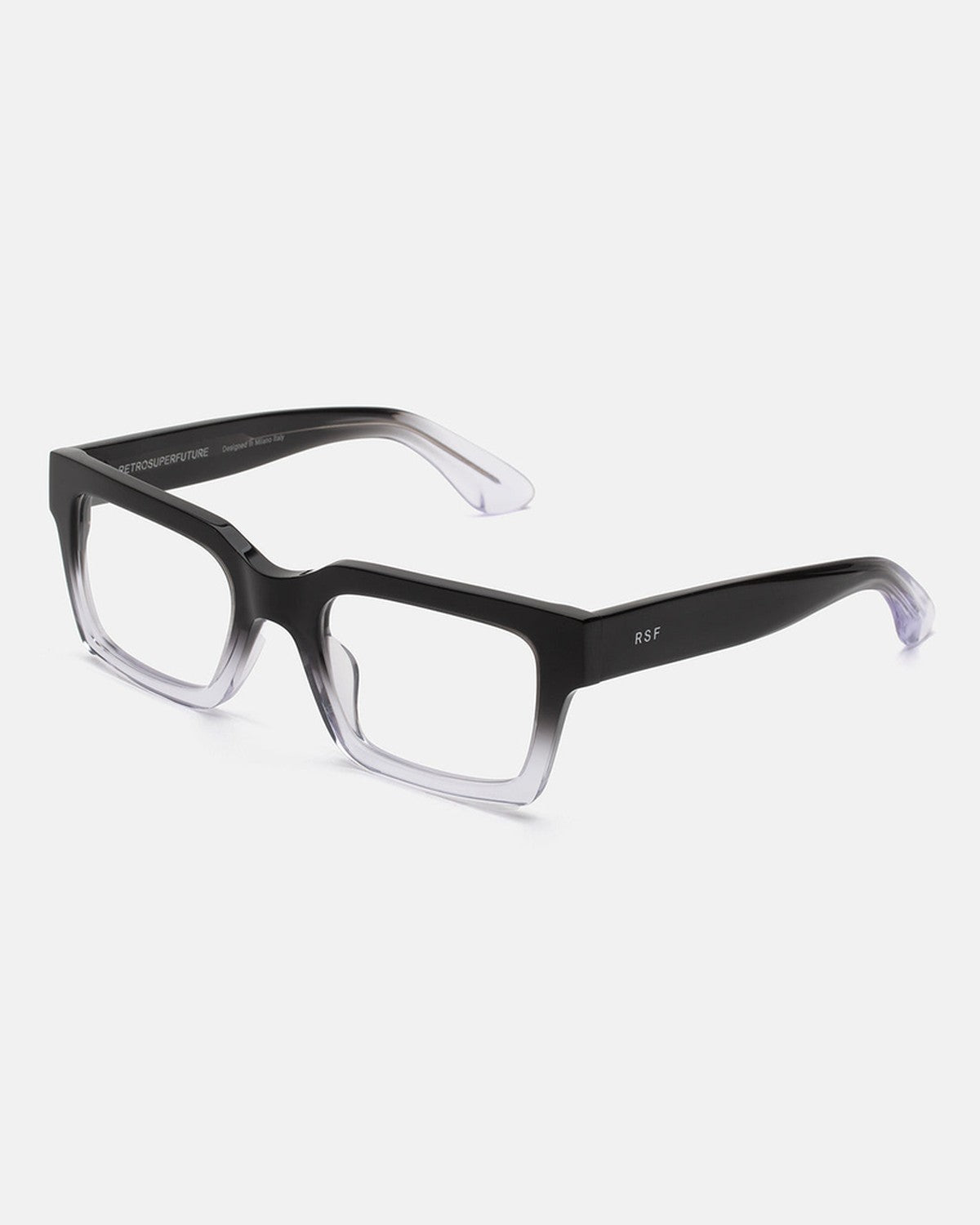 Angle view of RETROSUPERFUTURE Numero 144 Nero Sfumato sunglasses.