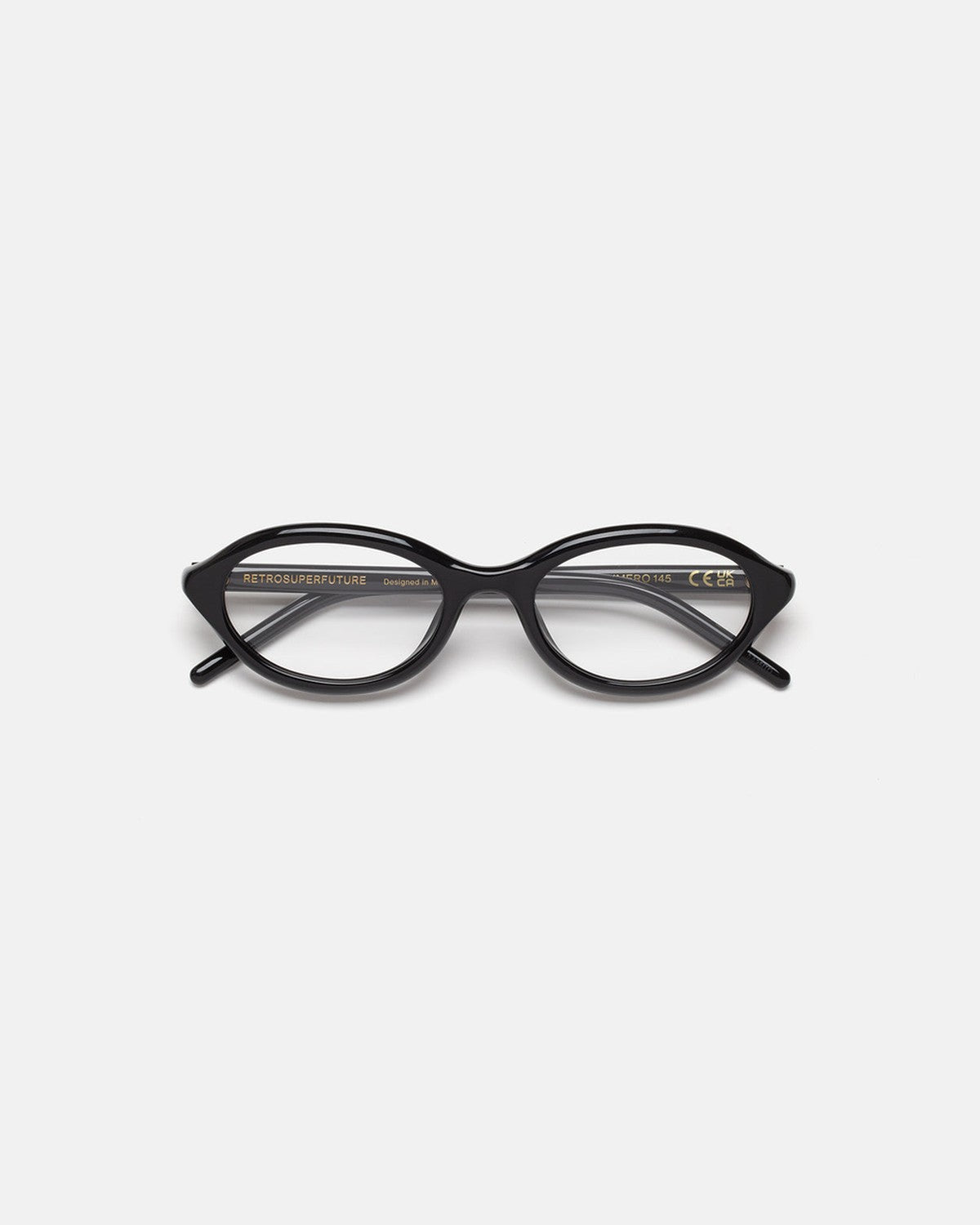 Front view of RETROSUPERFUTURE Numero 145 Nero sunglasses.