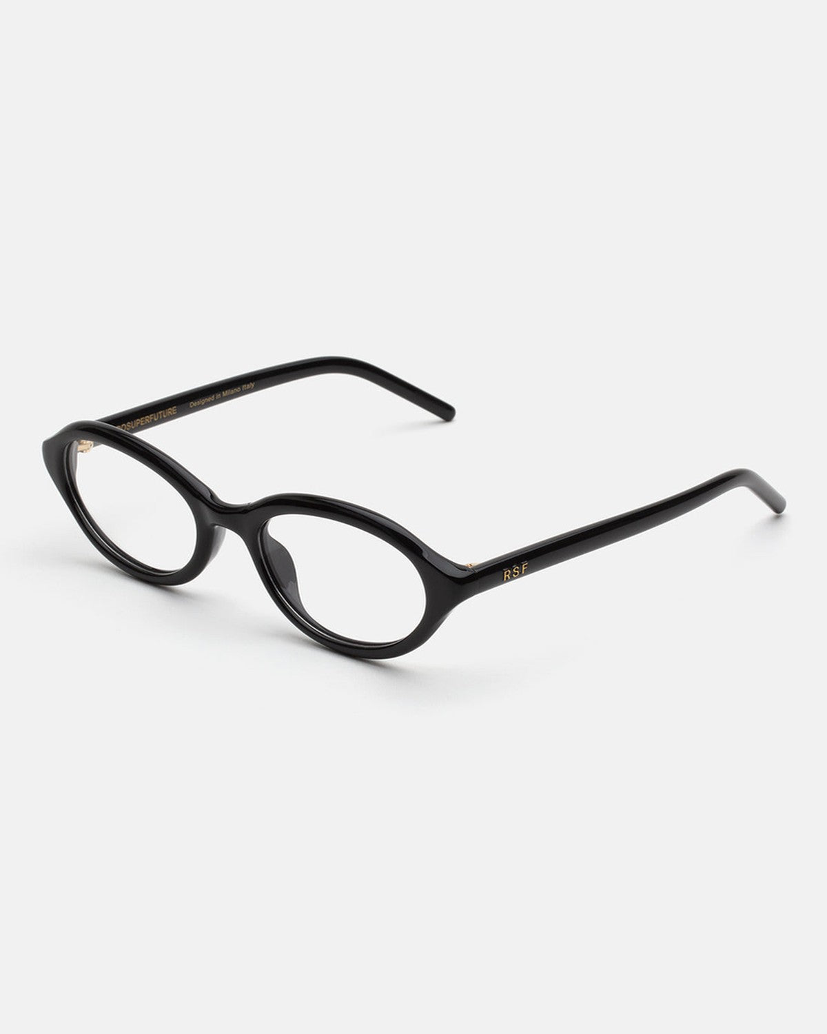 Angle view of RETROSUPERFUTURE Numero 145 Nero sunglasses.