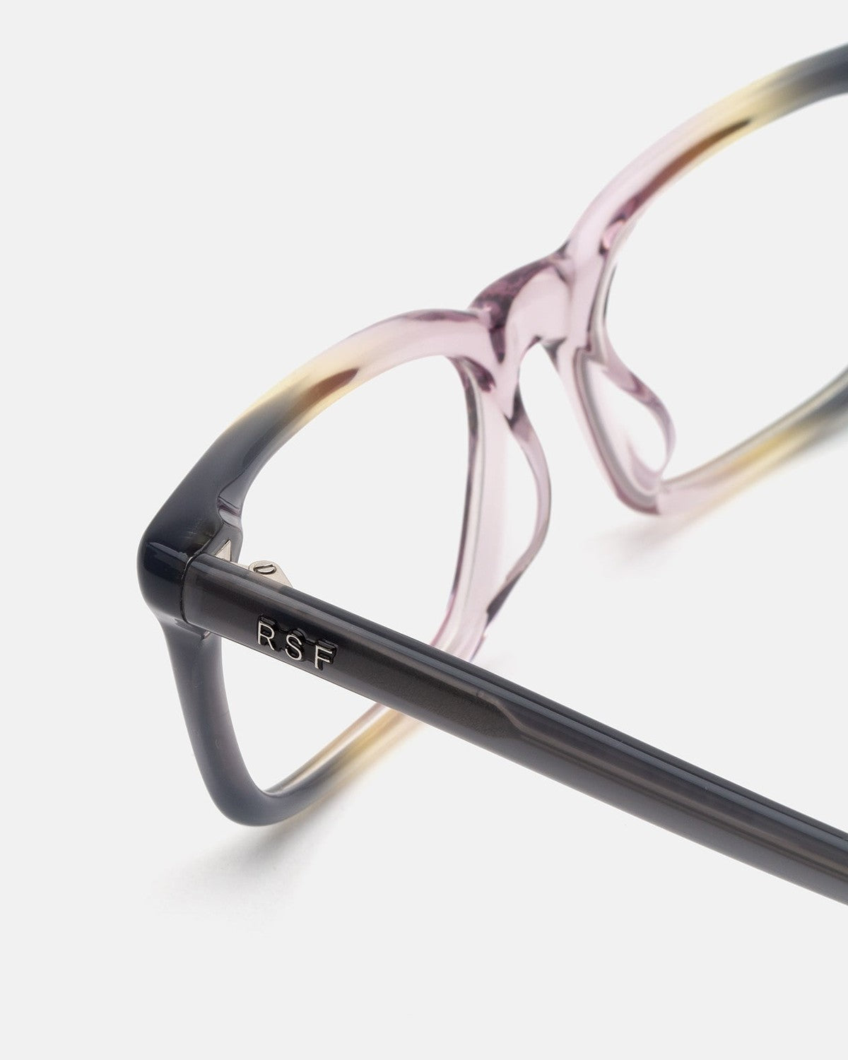 Close-up of the bridge and temple detail on RETROSUPERFUTURE Numero 146 Side Fade sunglasses.