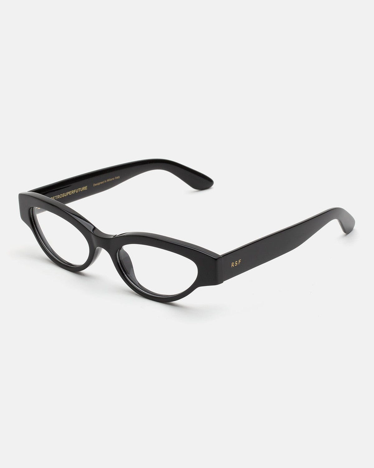 Angle view of RETROSUPERFUTURE Numero 147 Nero sunglasses.