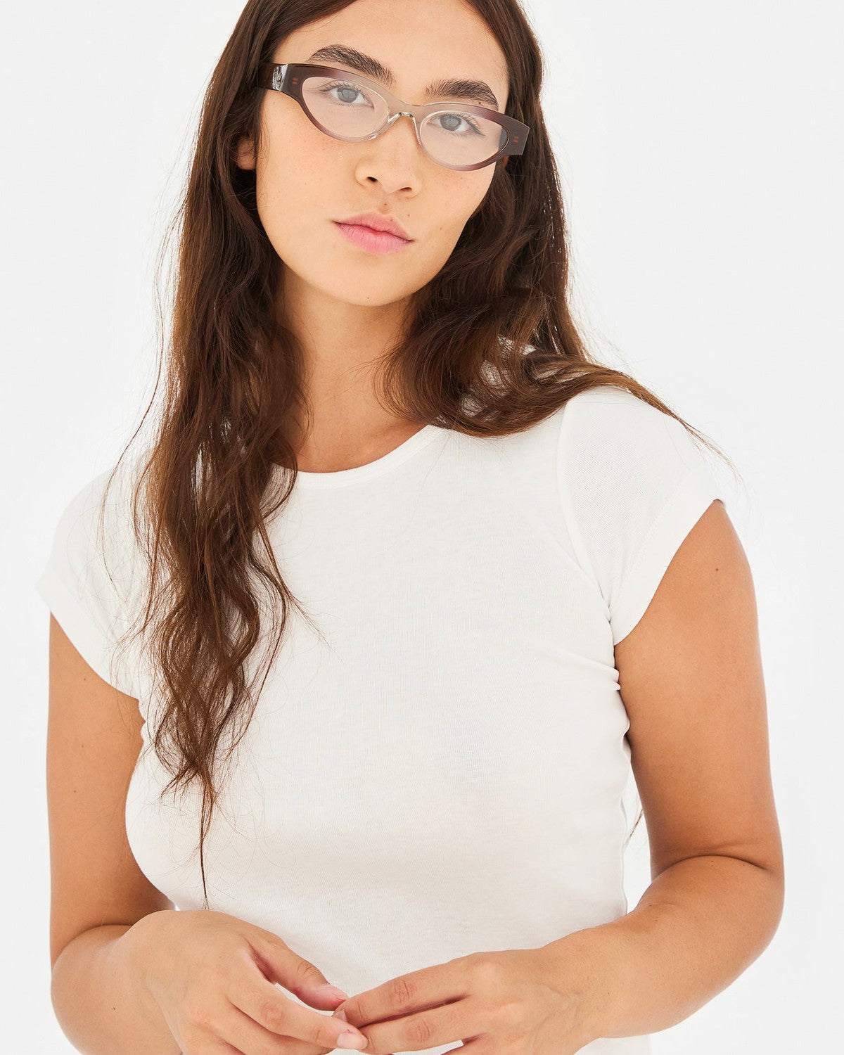 Model wearing RETROSUPERFUTURE Numero 147 Side Fade sunglasses.