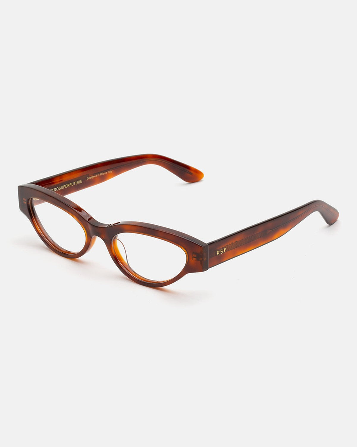 Angle view of RETROSUPERFUTURE Numero 147 Tabacco sunglasses.