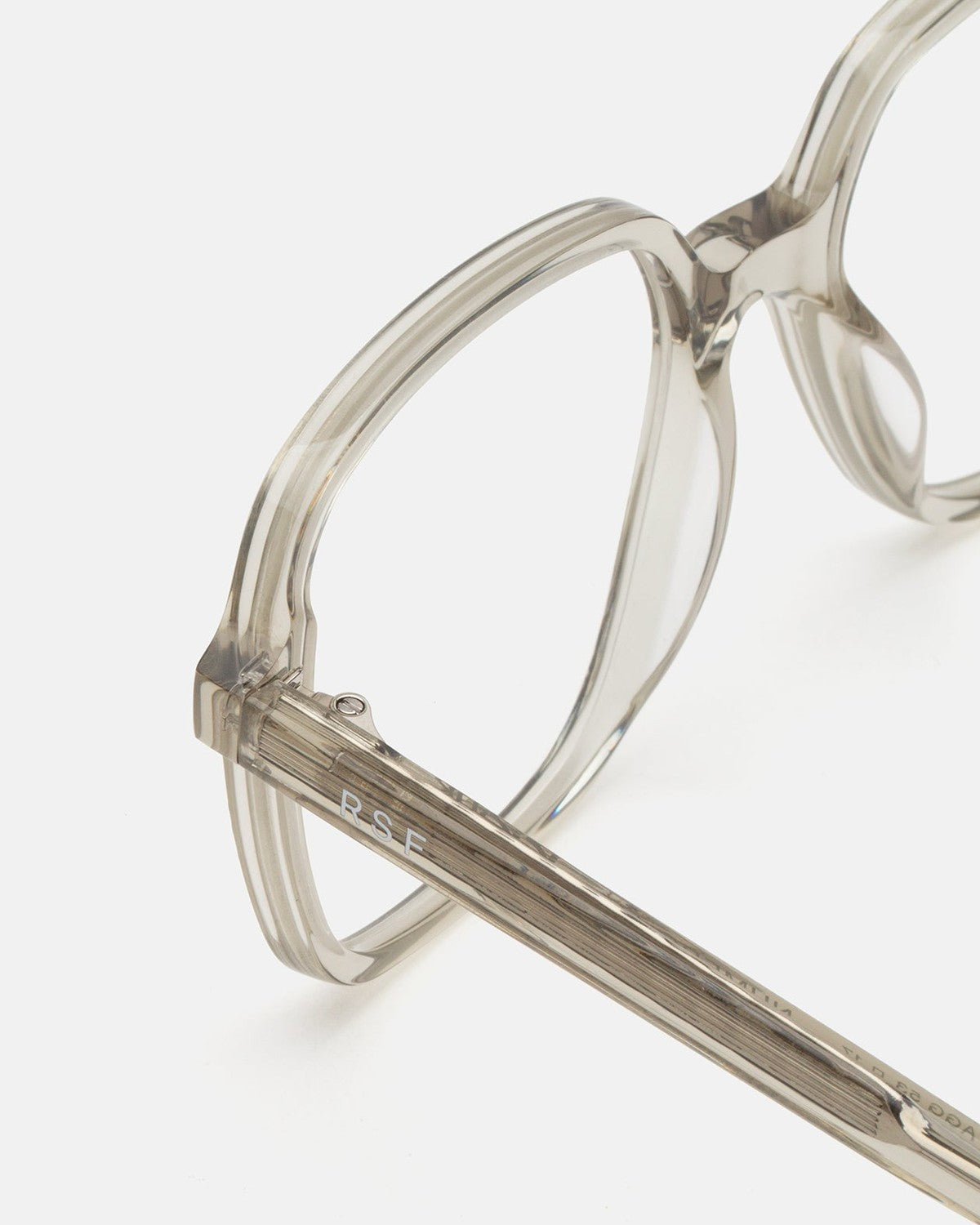 Close-up of the temple hinge on RETROSUPERFUTURE Numero 149 Nebbia sunglasses.