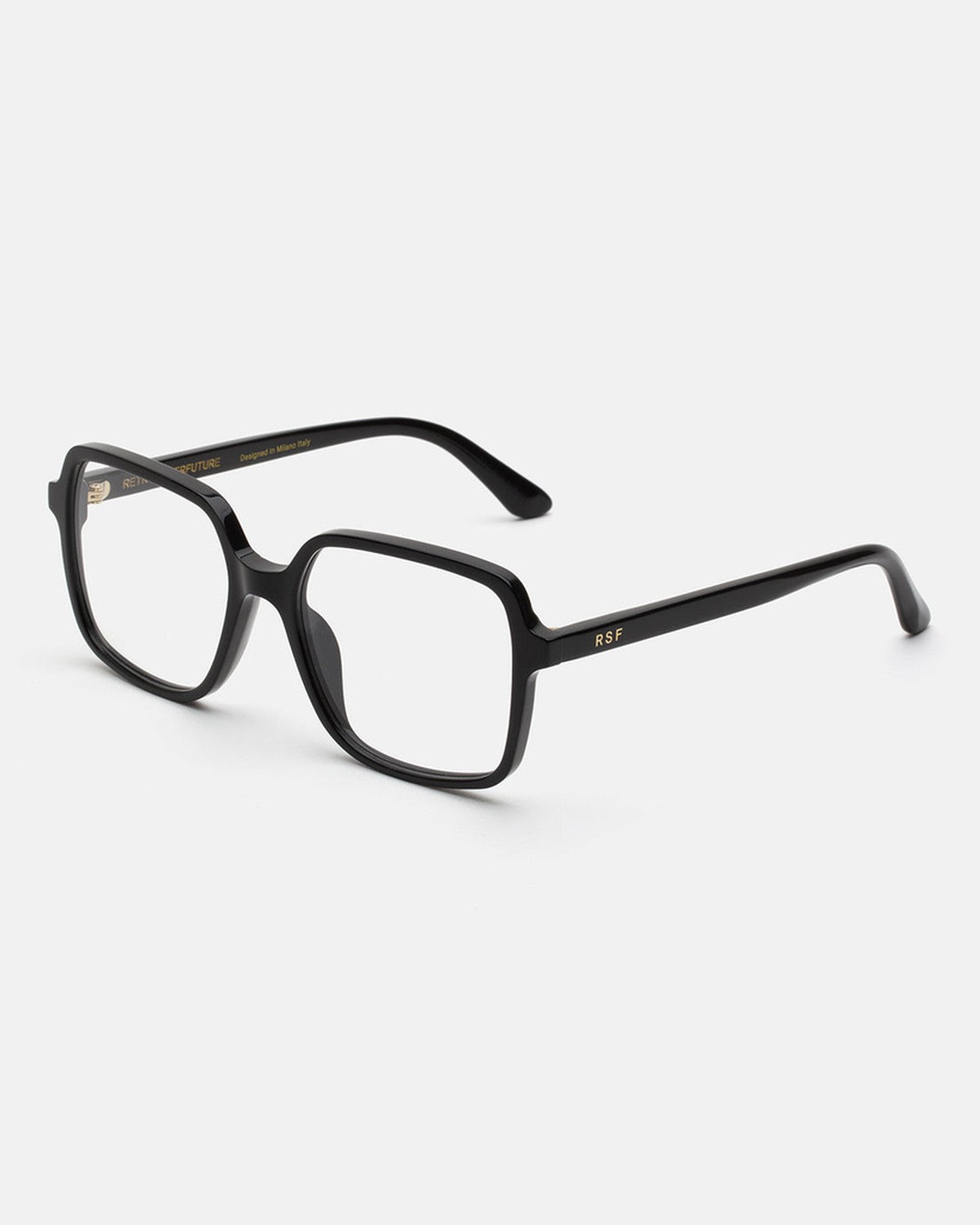Angle view of RETROSUPERFUTURE Numero 149 Nero sunglasses.