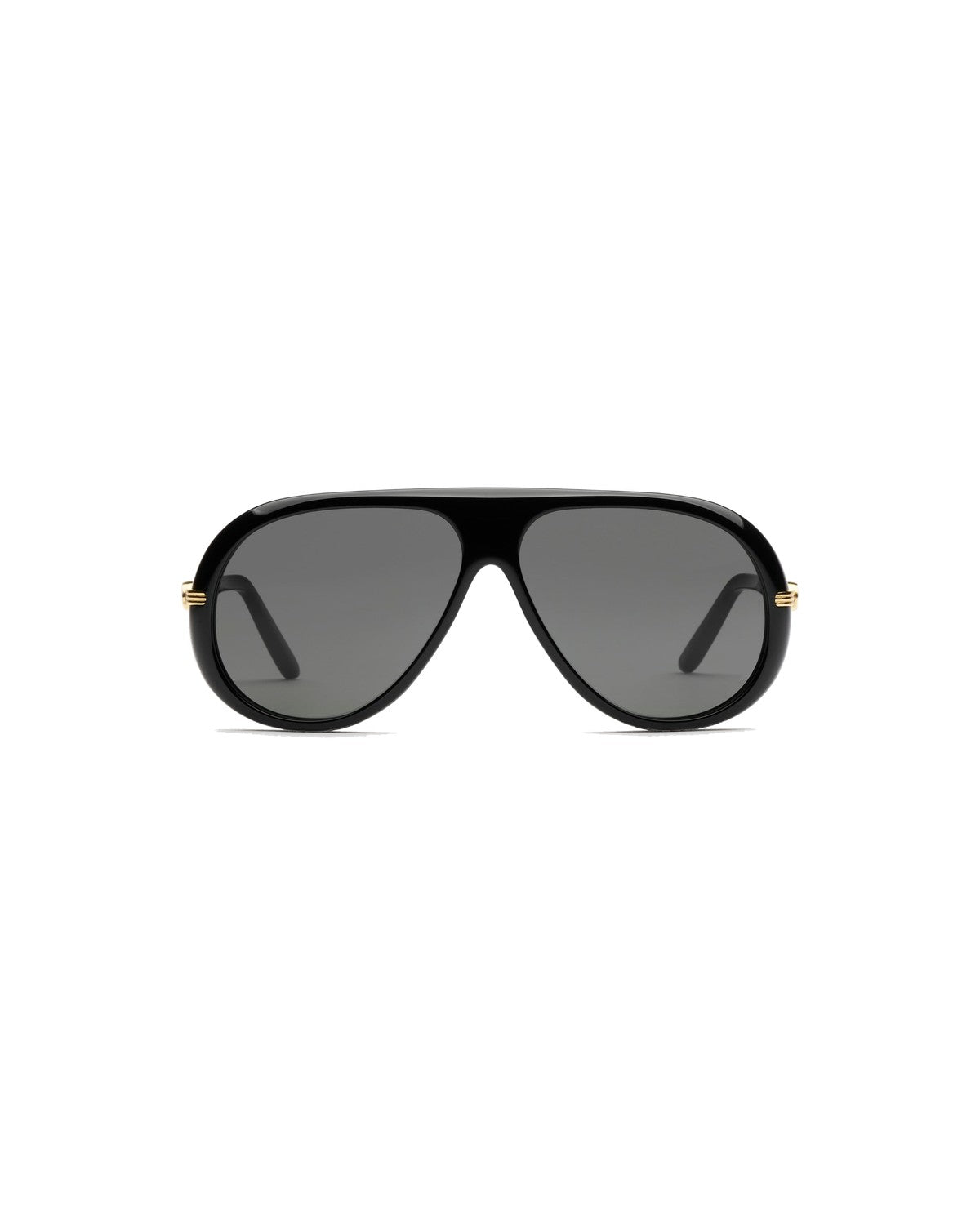 Front view showing the aviator shape of CHIMI Oona Black sunglasses.