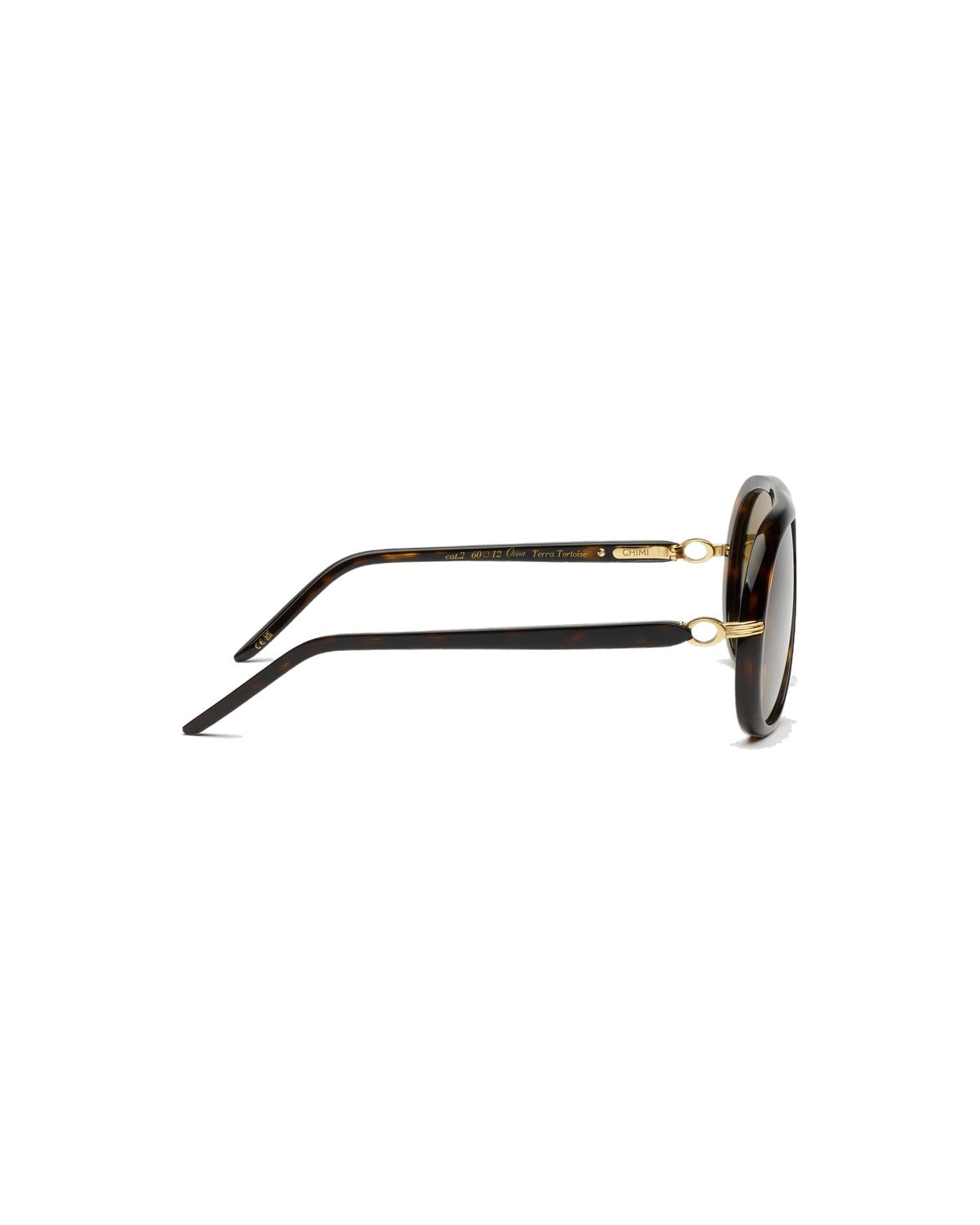 Side profile of CHIMI Oona Terra Tortoise Brown sunglasses.