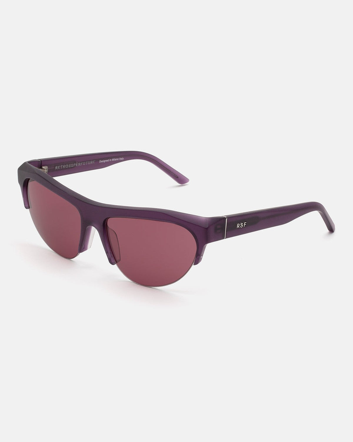 Angle view of RETROSUPERFUTURE Ora Melanzana sunglasses.
