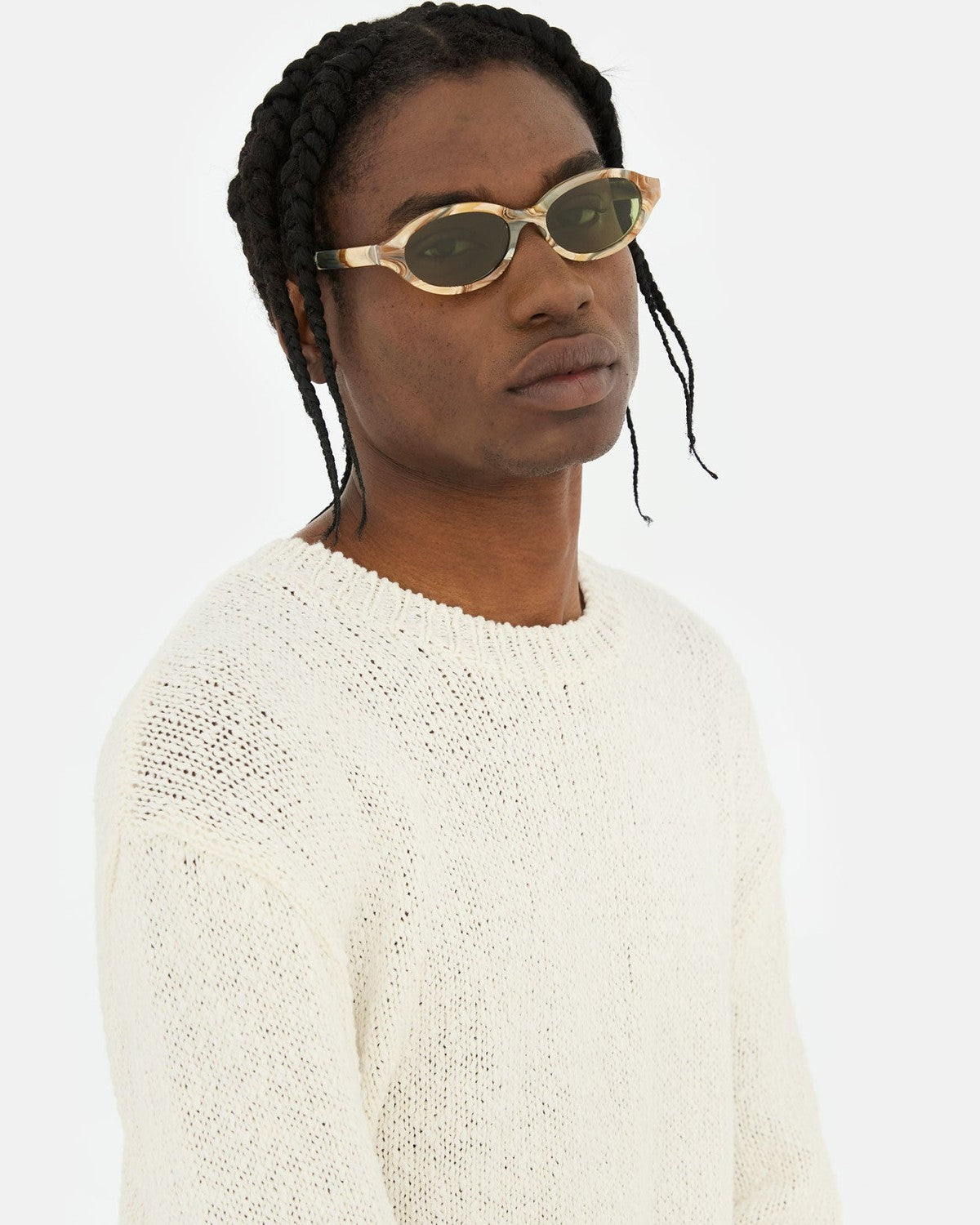 Model wearing RETROSUPERFUTURE Parola Boogie sunglasses.