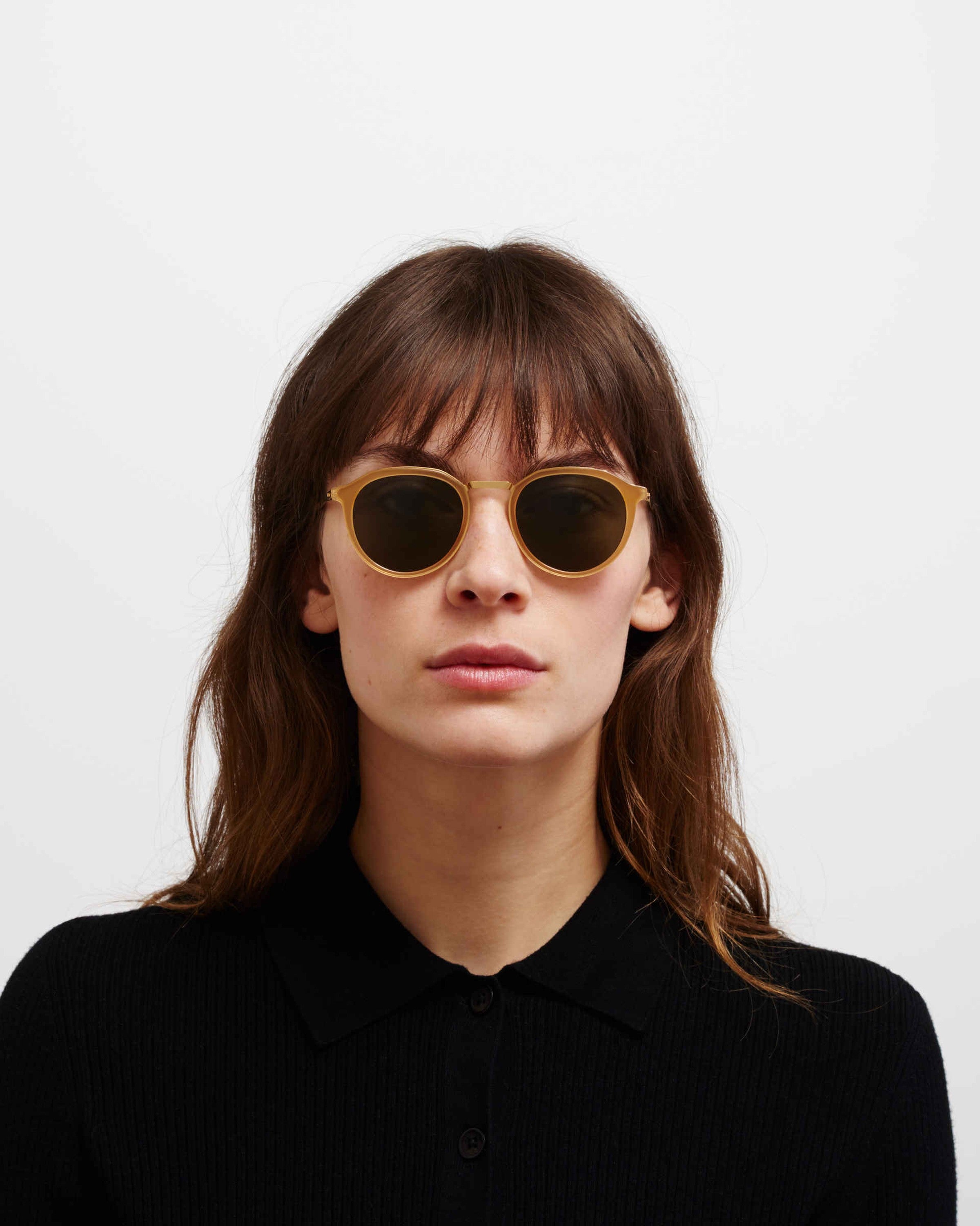 MYKITA PAULSON A56 GLOSSY GOLD/BROWN DARK BRO Glossy Gold/Brown Dark Bro / Rawgreen Solid