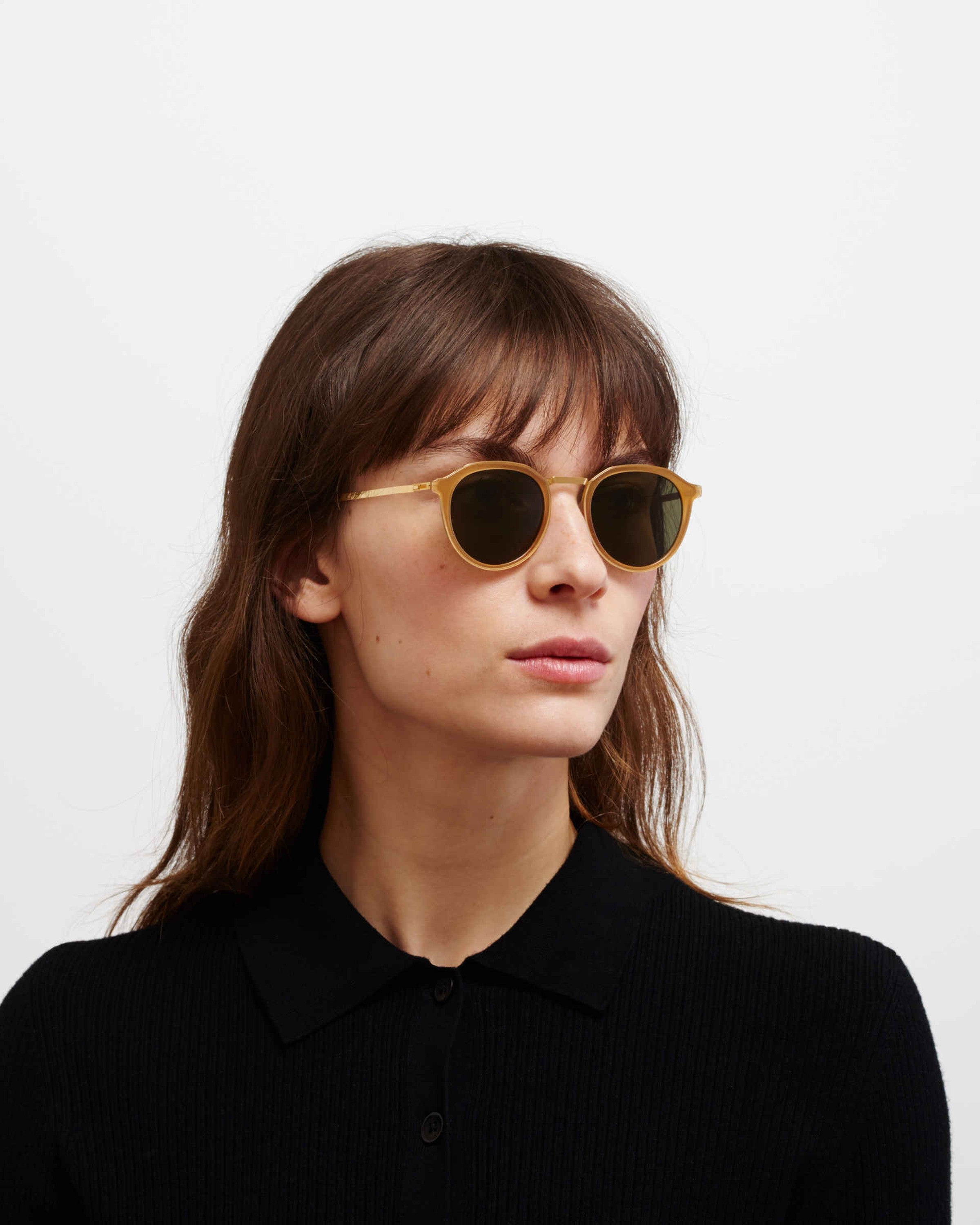 MYKITA PAULSON A56 GLOSSY GOLD/BROWN DARK BRO Glossy Gold/Brown Dark Bro / Rawgreen Solid